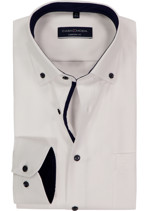 CASA MODA comfort fit overhemd, dobby, wit CASA MODA comfort fit overhemd, dobby, wit