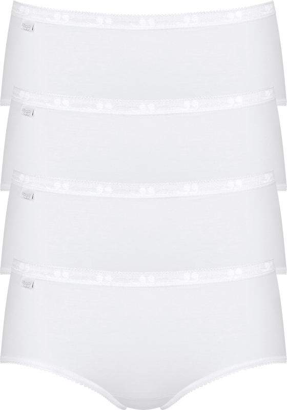 Sloggi Women Basic Midi, dames midi slip (4-Pack), wit Sloggi Women Basic Midi, dames midi slip (4-Pack), wit