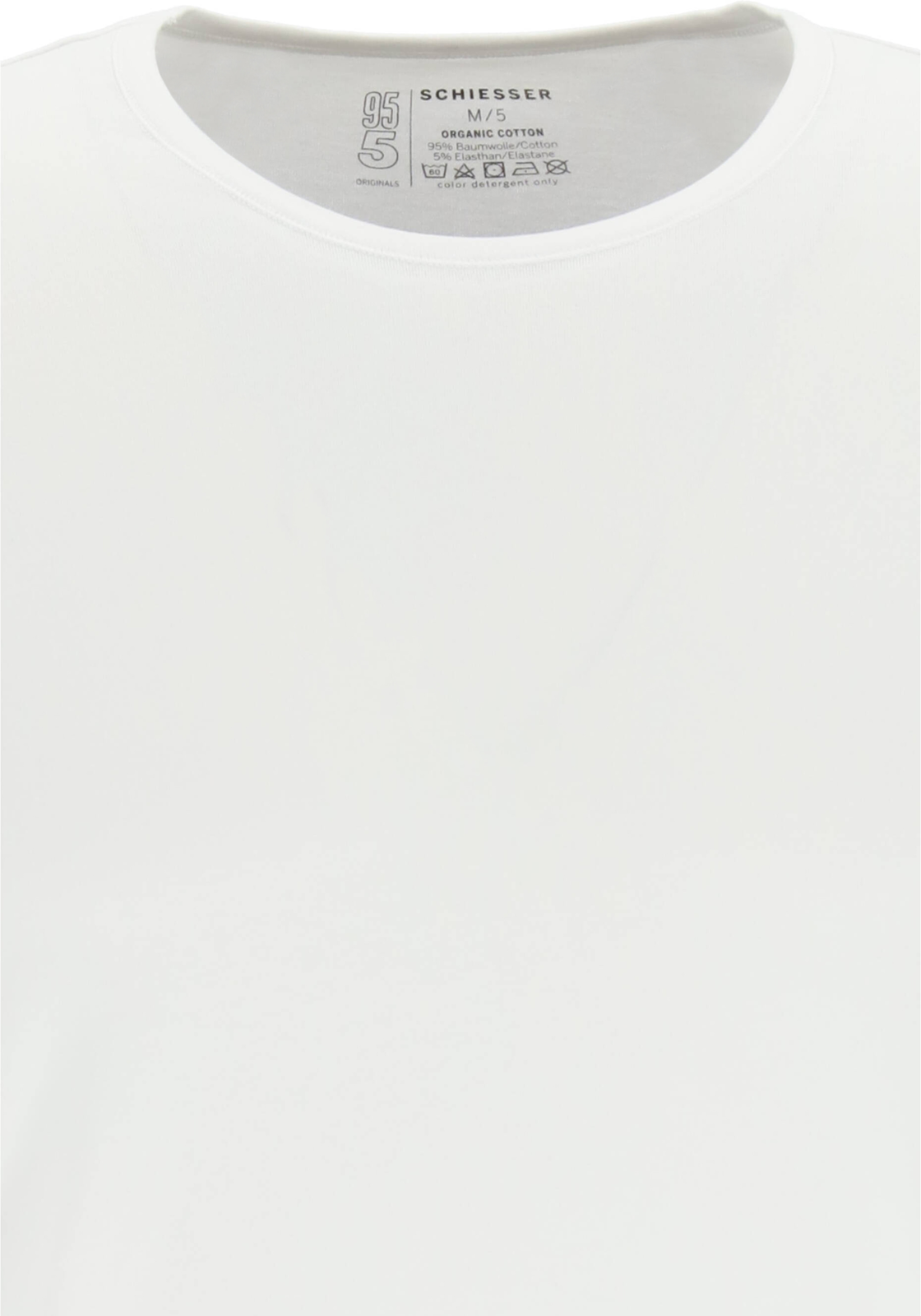 4-4007065794444-SCHIESSER_173812100_TS_wit_4foto_HR SCHIESSER 95/5 Originals T-shirt (1-pack), O-hals lange mouw, wit