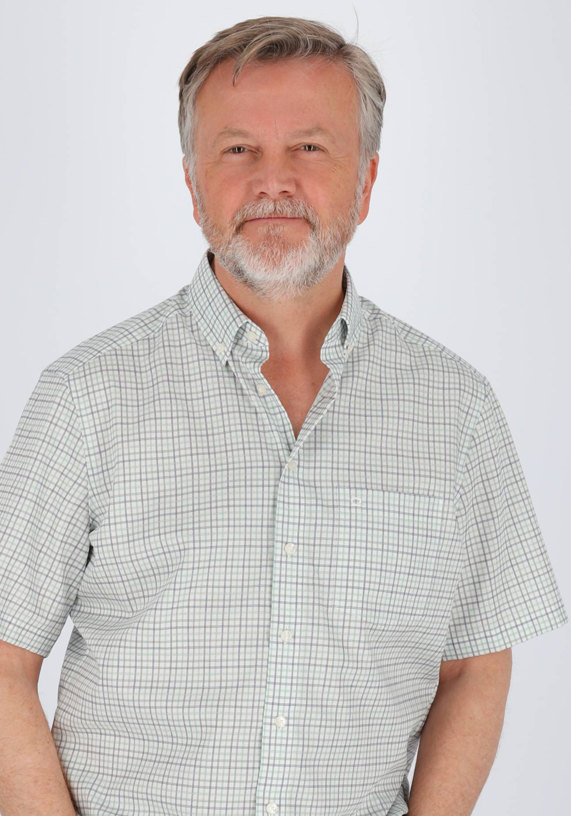 OLYMP modern fit overhemd, korte mouw, popeline, groen geruit OLYMP modern fit overhemd, korte mouw, popeline, groen geruit