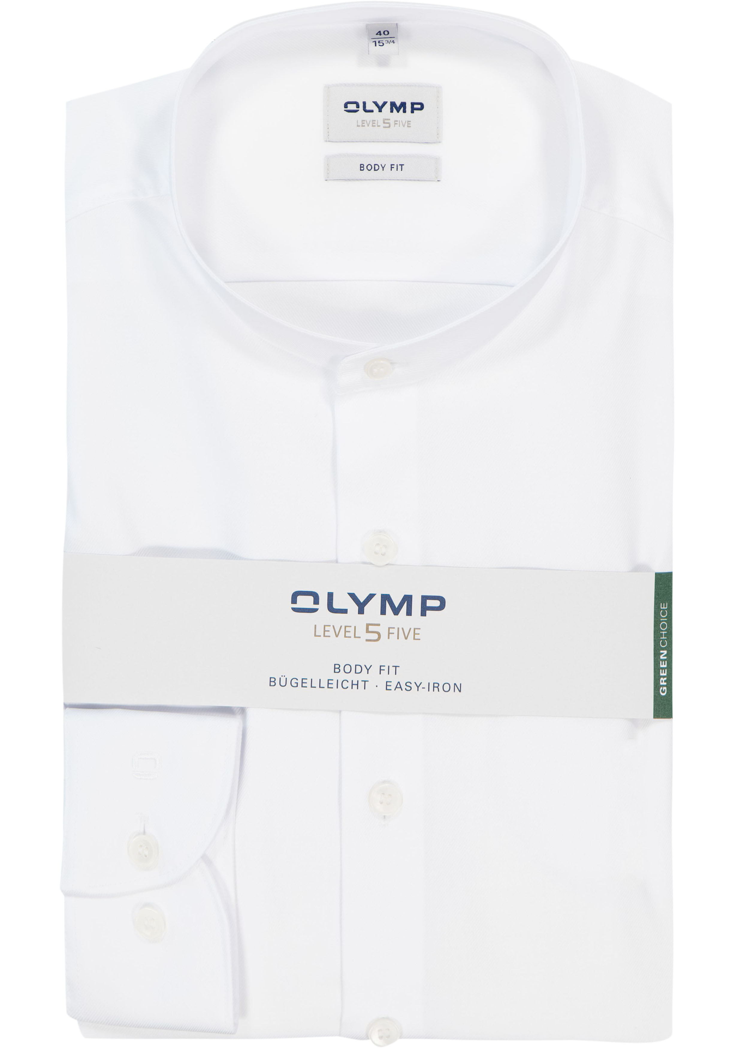OLYMP Level 5 body fit overhemd, twill, wit