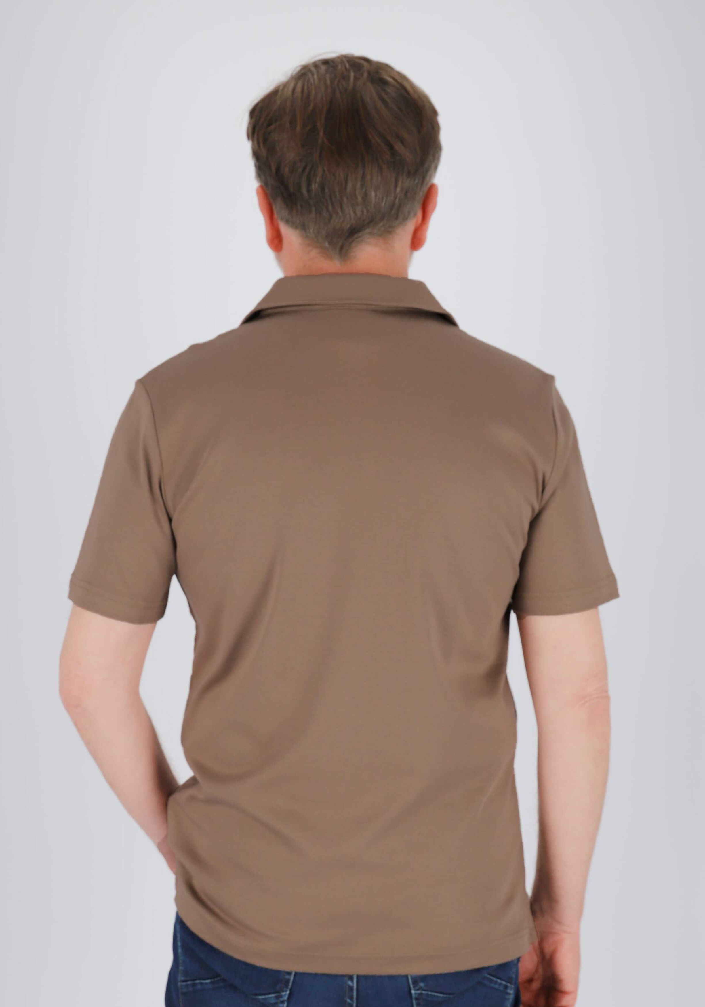 Calvin Klein Liquid Touch Slim Polo, heren poloshirt, taupe