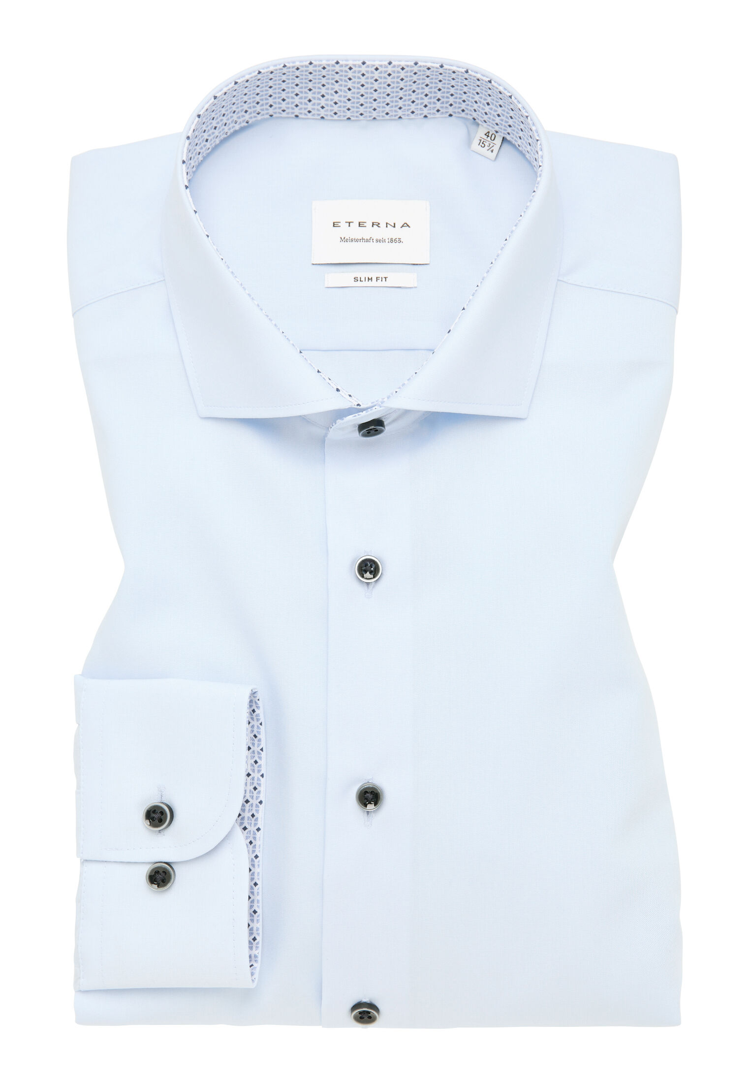 ETERNA slim fit overhemd, popeline, lichtblauw (contrast)