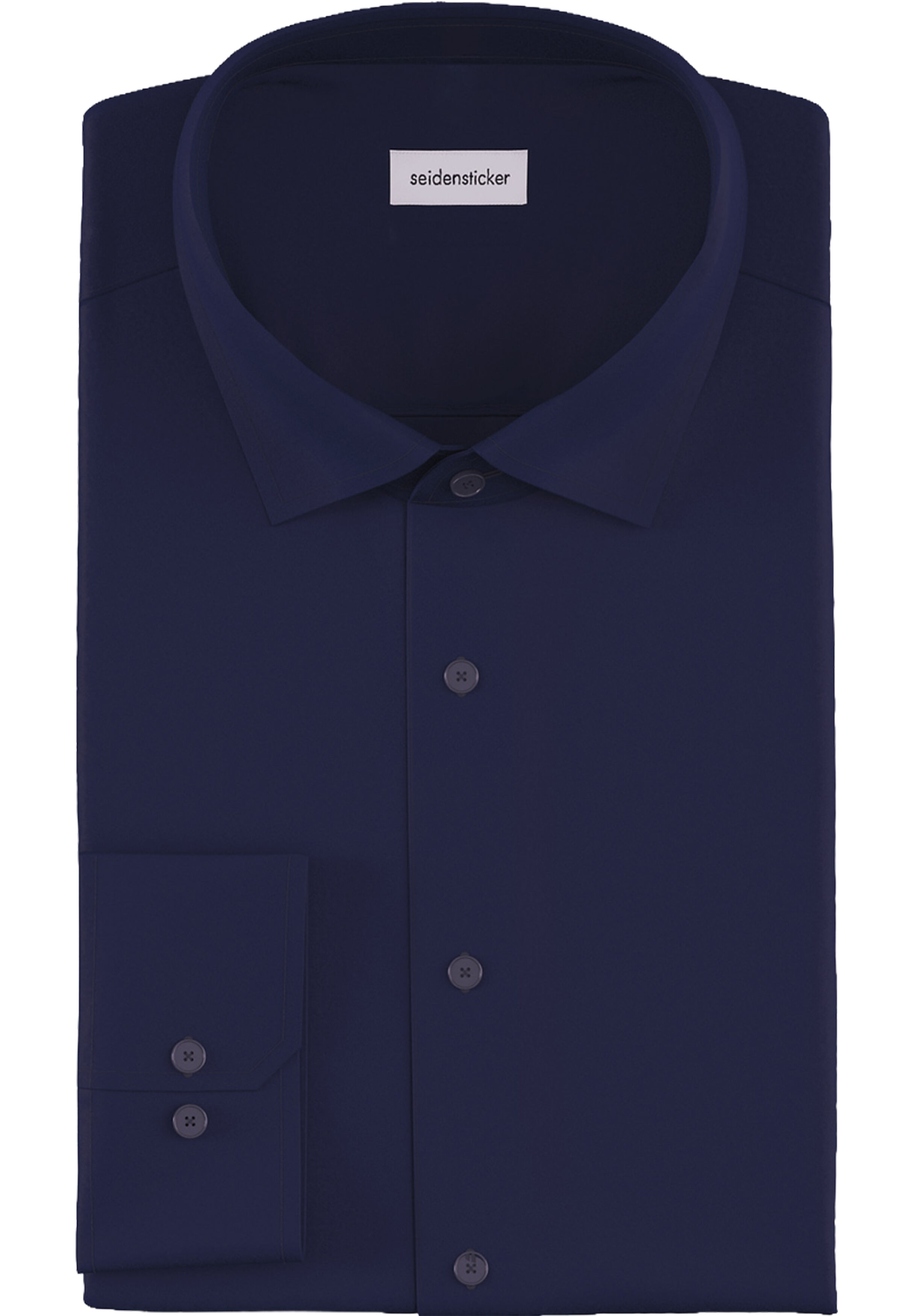 Seidensticker shaped fit overhemd, popeline, blauw