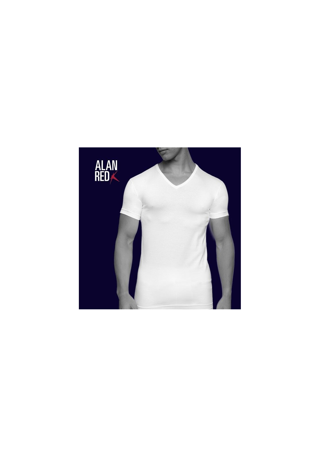 66812_Alan_Red_stretch_T-shirts_Oklahoma ALAN RED T-shirts Oklahoma (2-pack), V-hals stretch, wit