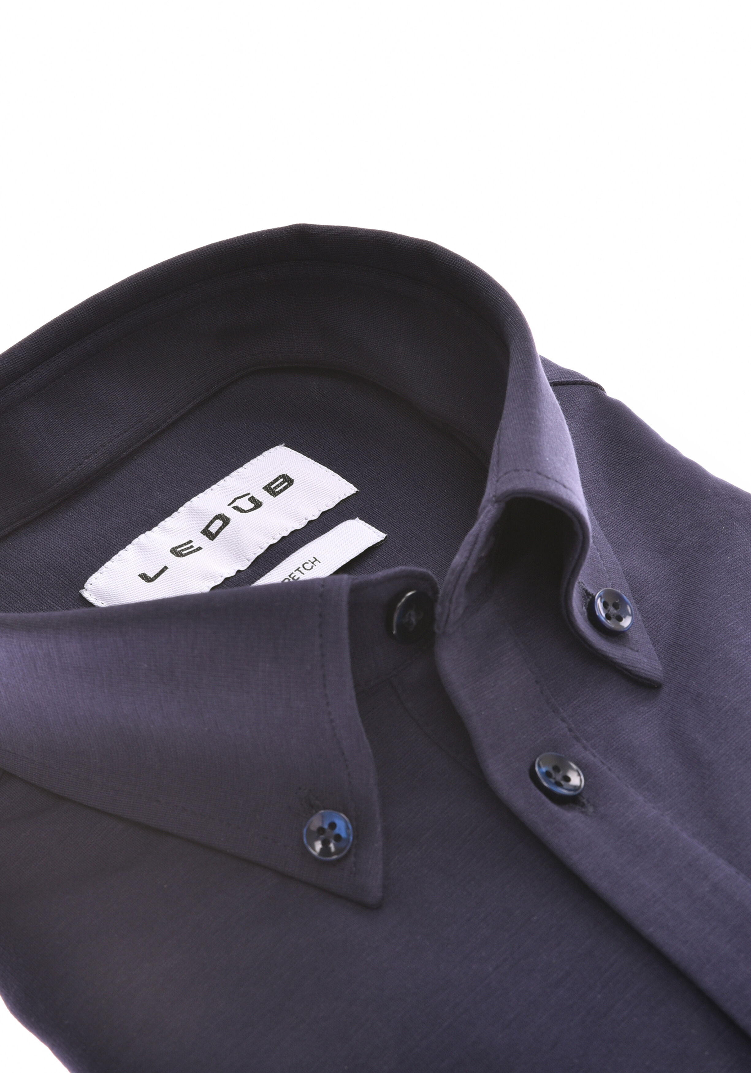 Ledub slim fit polo overhemd, tricot, jersey, donkerblauw