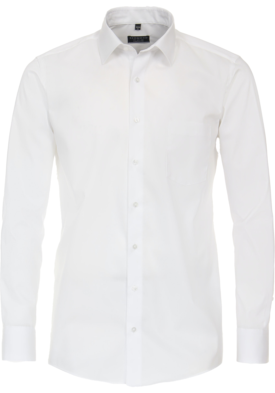 Redmond comfort fit overhemd, popeline, wit Redmond comfort fit overhemd, popeline, wit