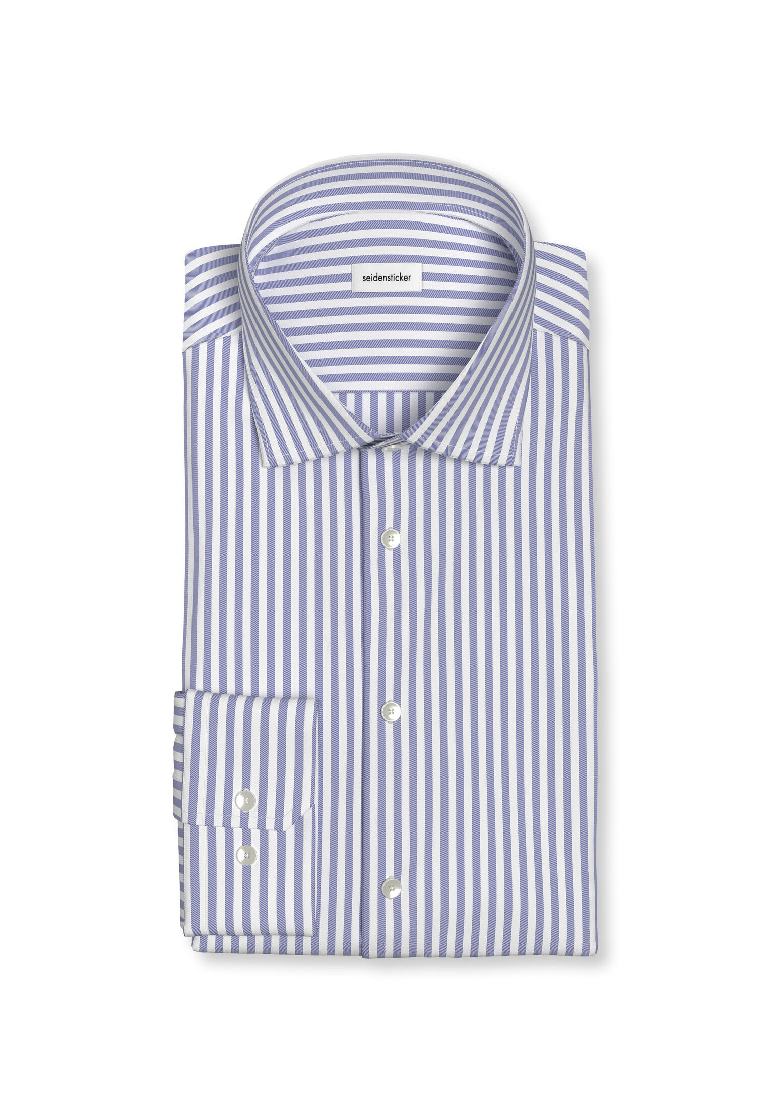 Seidensticker regular fit overhemd, popeline, blauw gestreept