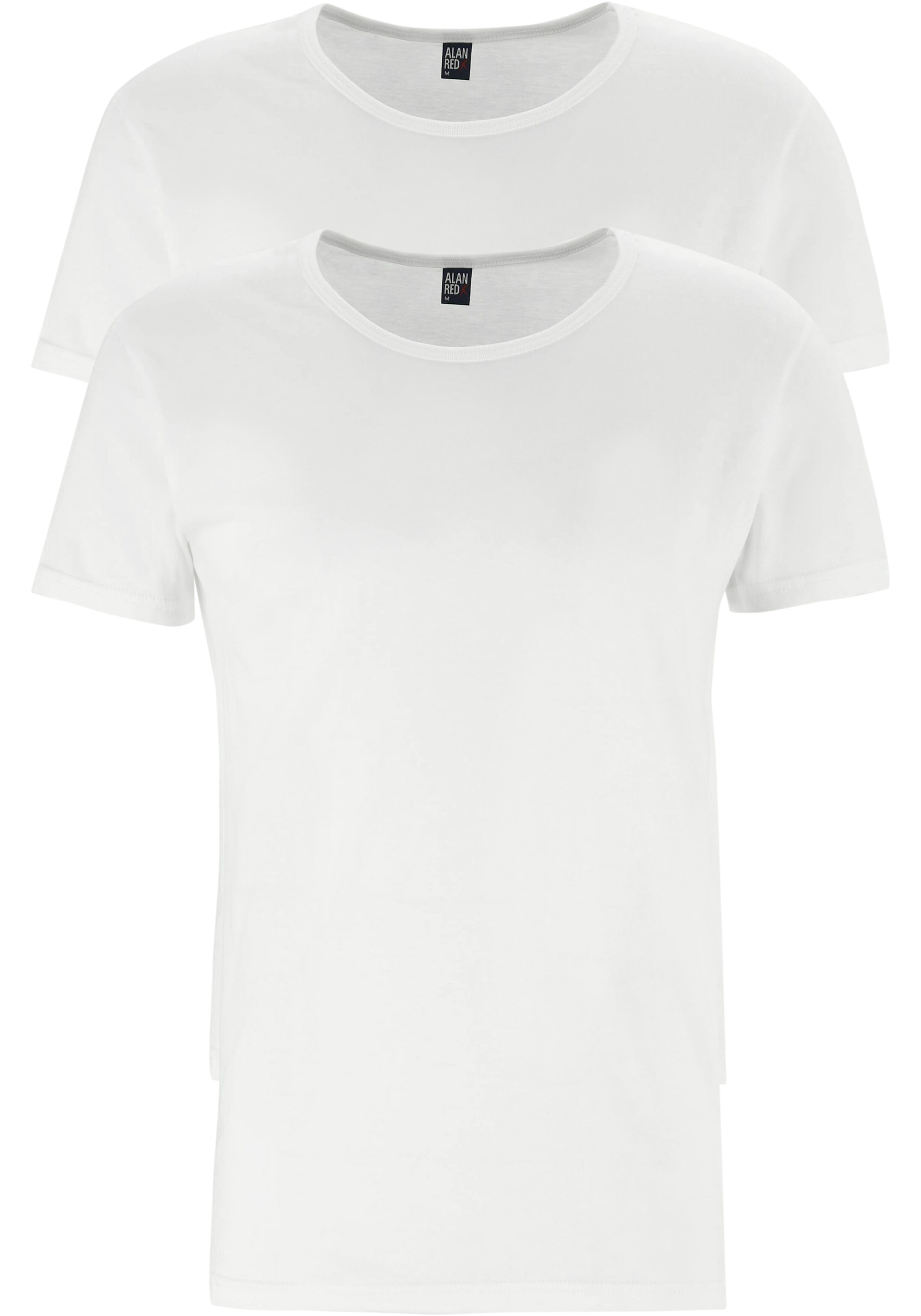 ALAN RED T-shirts James (2-pack), diepe O-hals, wit  