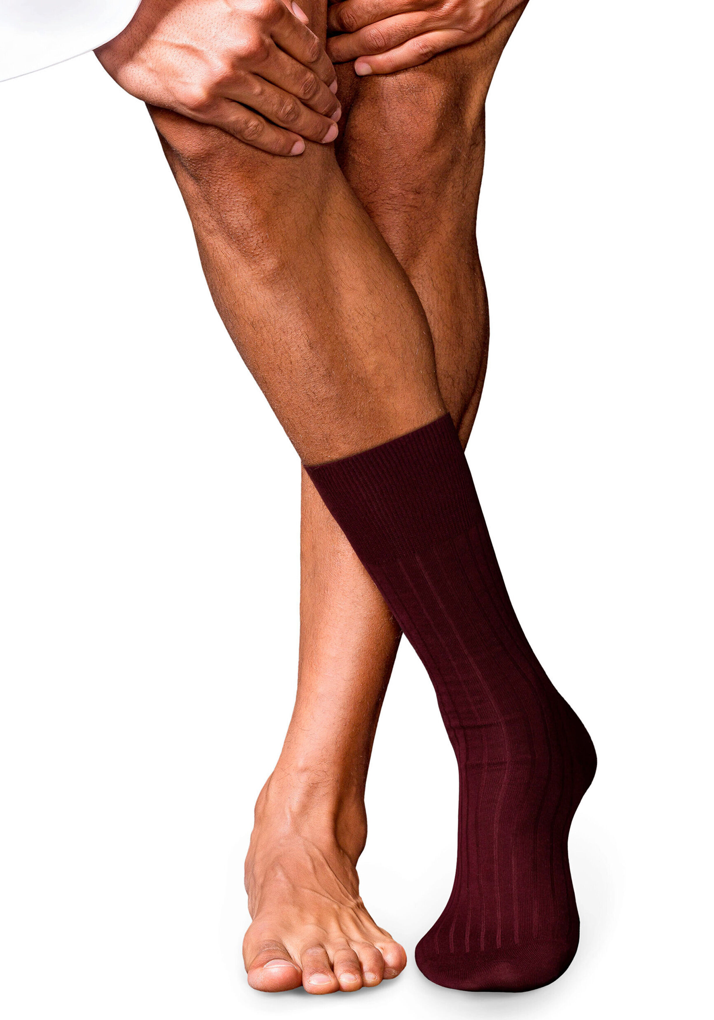 FALKE No. 13 Finest Piuma Cotton herensokken, rood (barolo)