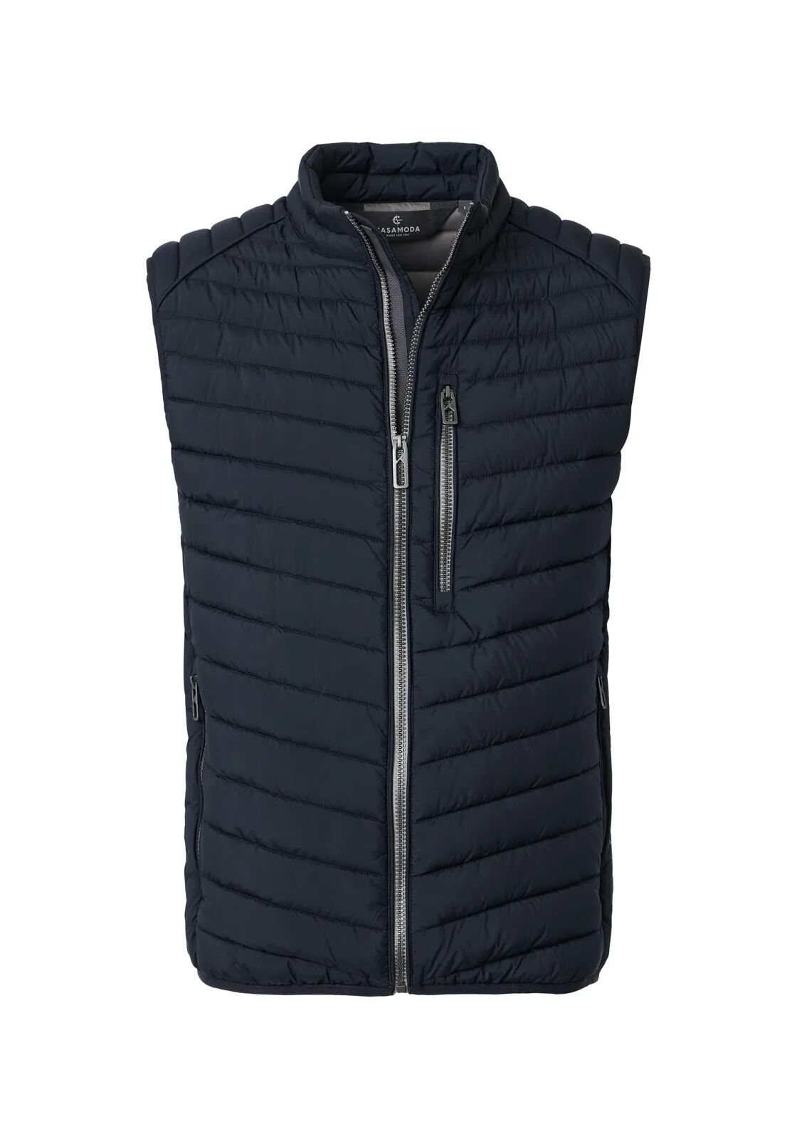Lichtblauw streepje is altijd goed, Shop de look: CASA MODA heren overhemd, chino, bodywarmer en riem