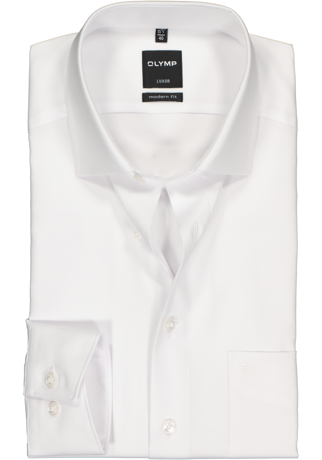 1-4063402761968_olymp-overhemd_HR OLYMP Luxor modern fit overhemd, mouwlengte 7, wit twill