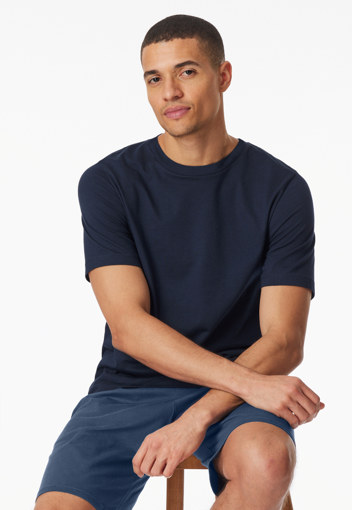 SCHIESSER Mix + Relax Shirt 1/2 arm, heren T-shirt korte mouw, nachtblauw