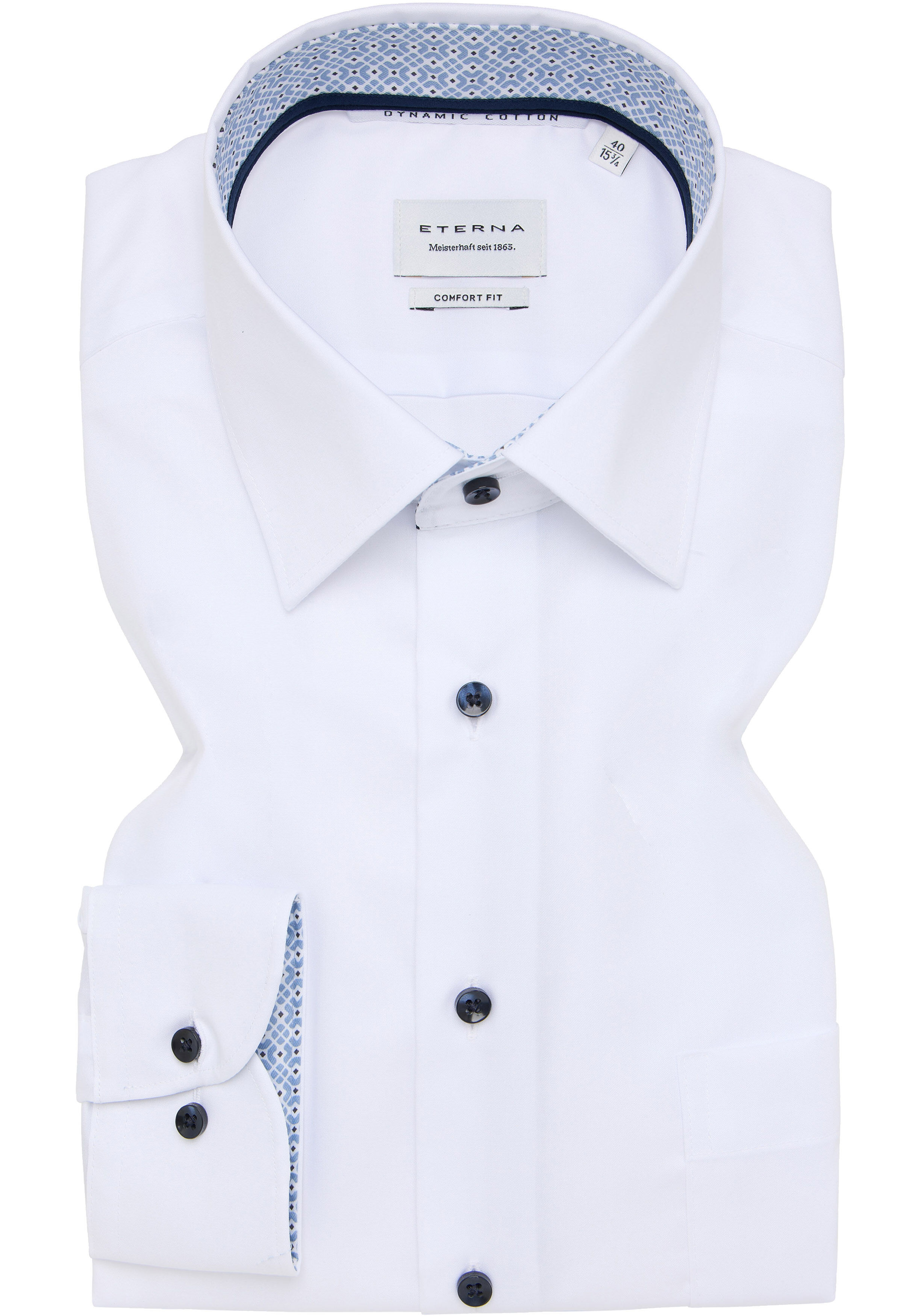 ETERNA comfort fit overhemd, popeline, wit