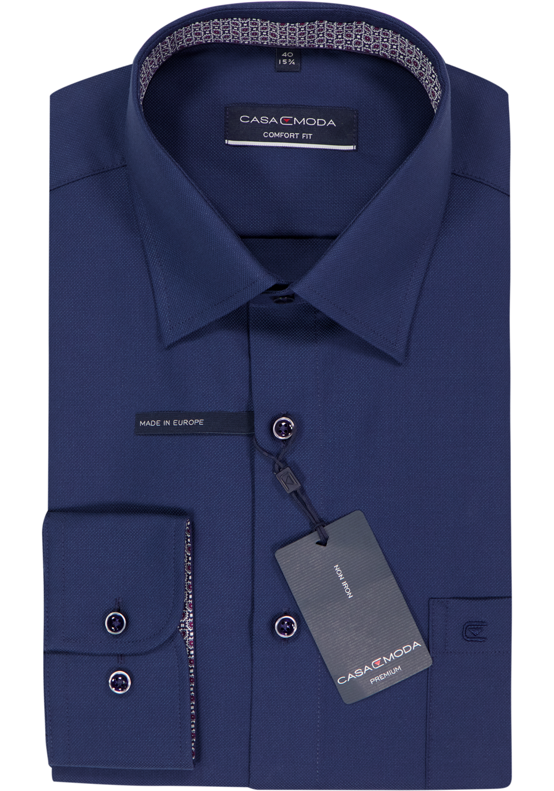 CASA MODA comfort fit overhemd, blauw structuur (contrast) CASA MODA comfort fit overhemd, blauw structuur (contrast)