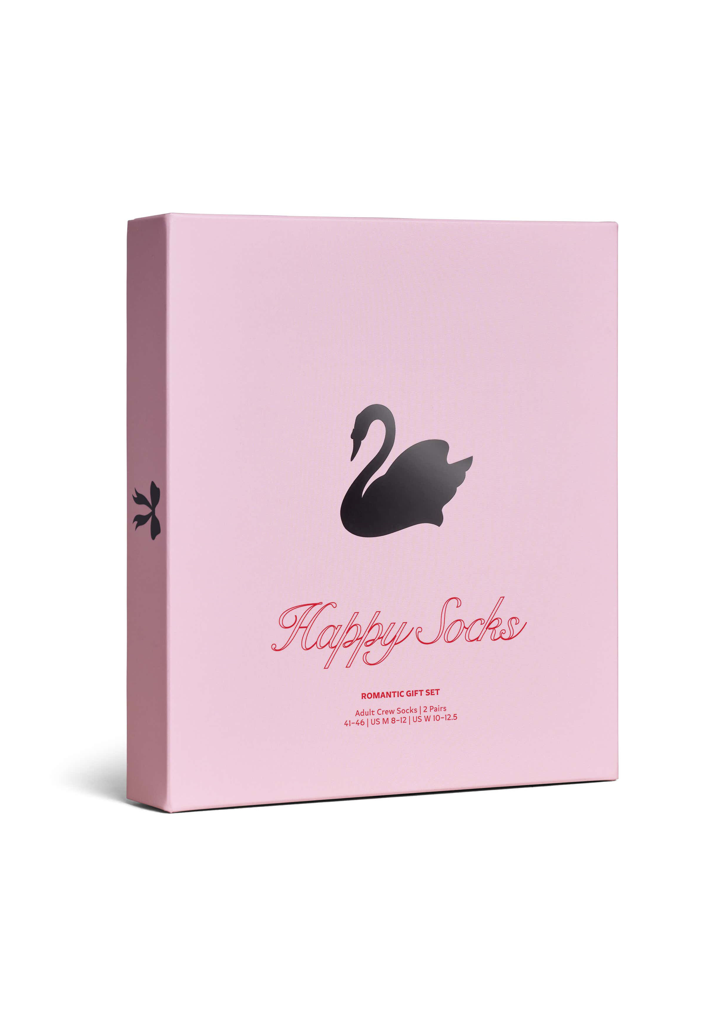 Happy Socks Swan Socks Gift Set (2-pack), unisex sokken in cadeauverpakking, roze