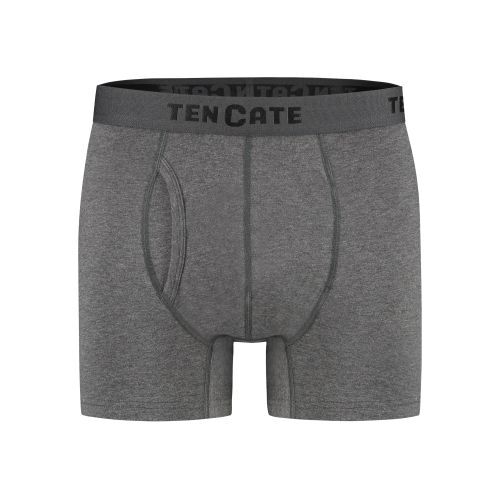 TEN CATE Basics men classic shorts met gulp (2-pack), heren boxers normale lengte, antraciet grijs melange