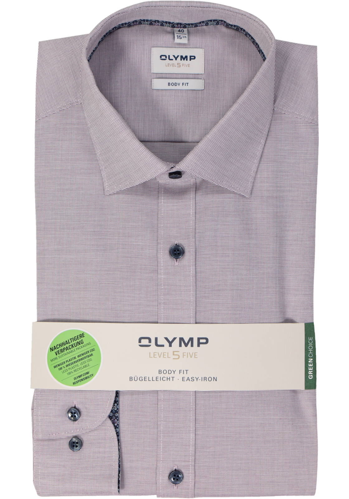 OLYMP Level 5 body fit overhemd, pinpoint, paars OLYMP Level 5 body fit overhemd, pinpoint, paars