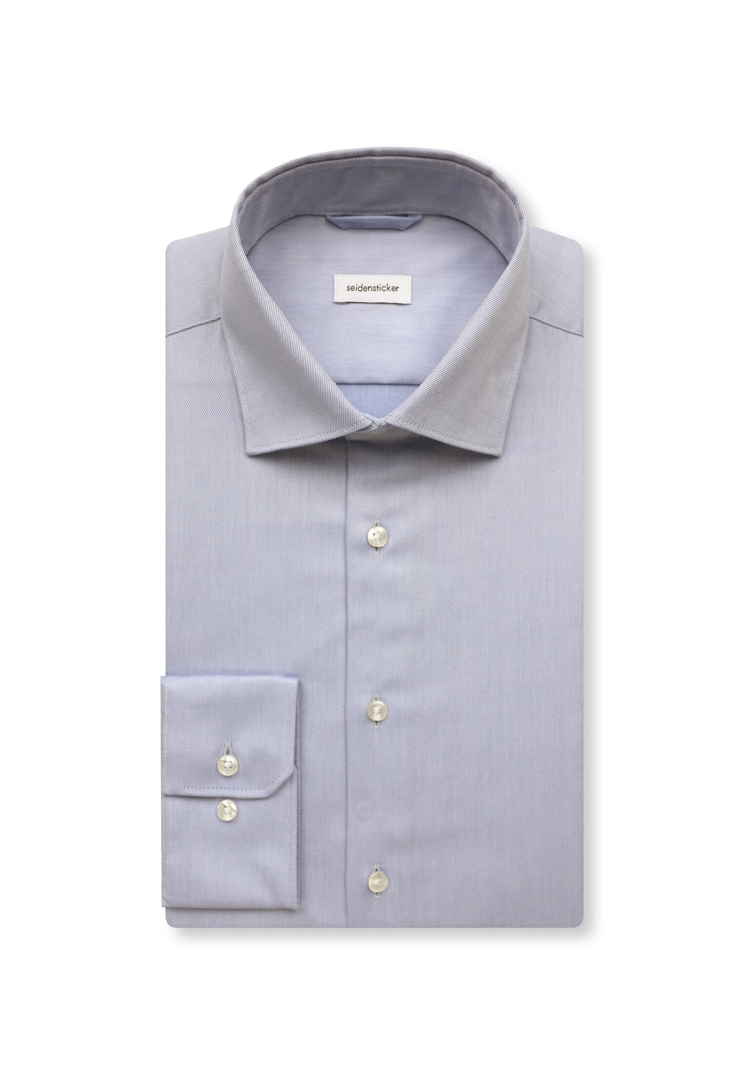 Seidensticker slim fit overhemd, mouwlengte 7, popeline, blauw