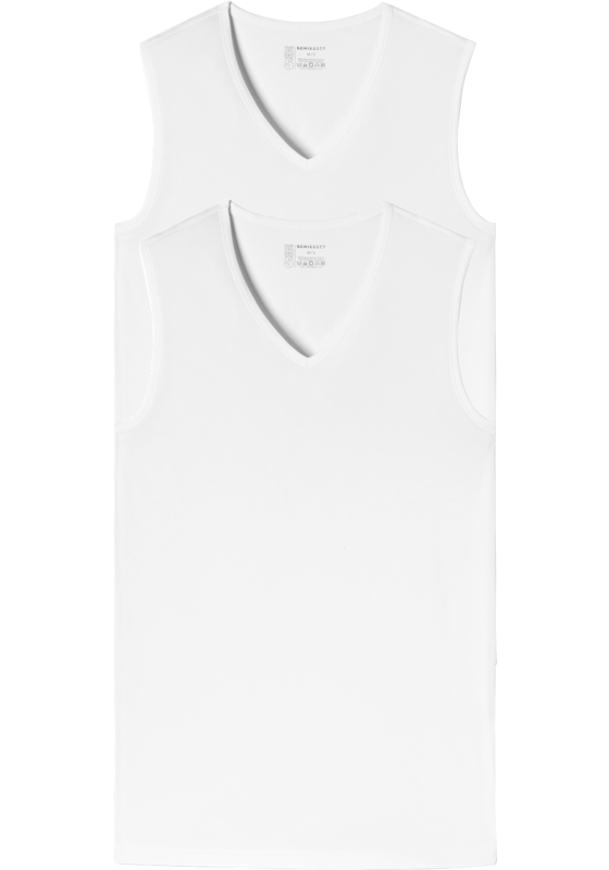 SCHIESSER 95/5 tanktops (2-pack), V-hals, wit SCHIESSER 95/5 tanktops (2-pack), V-hals, wit