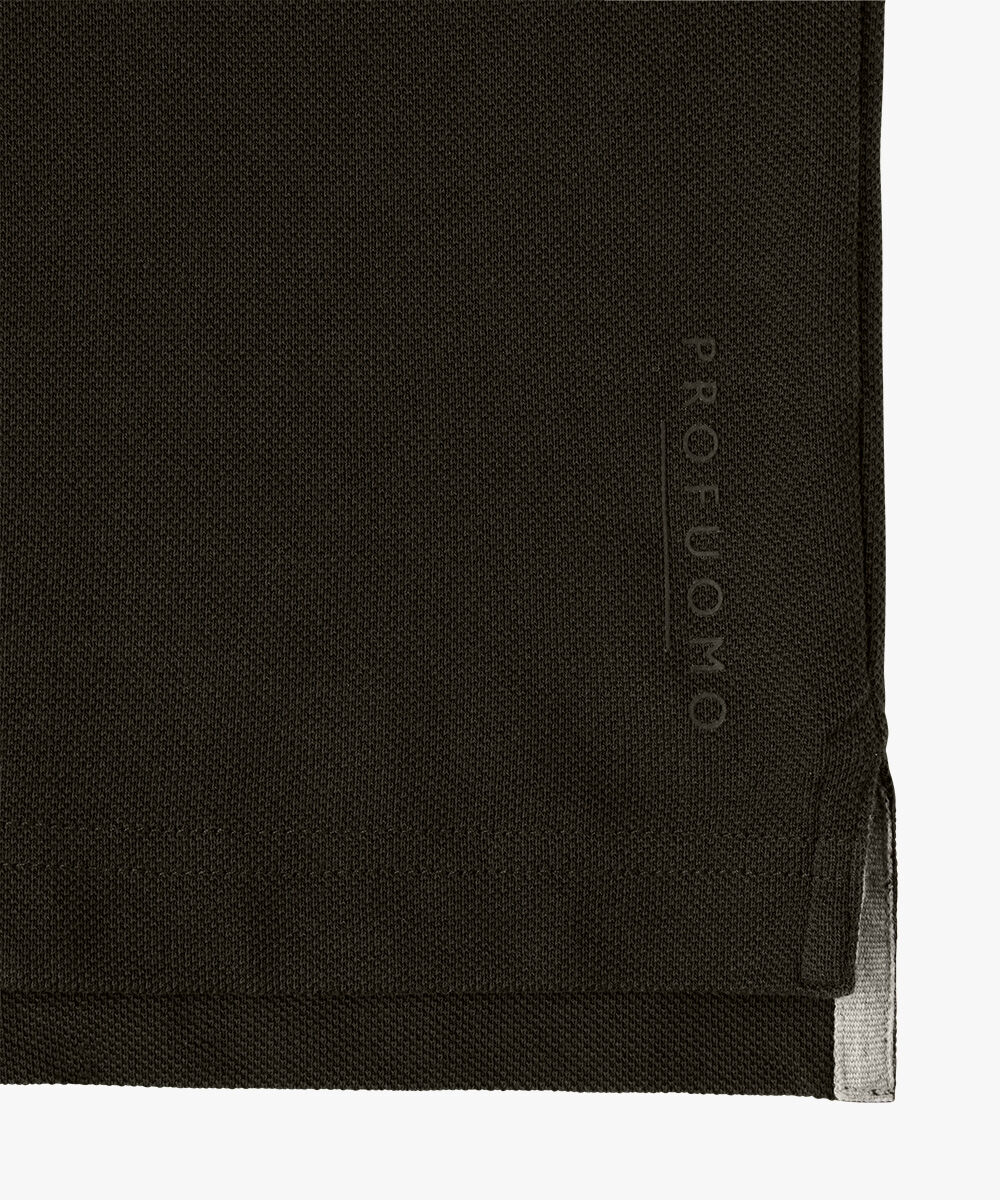 Profuomo slim fit heren polo, army groen