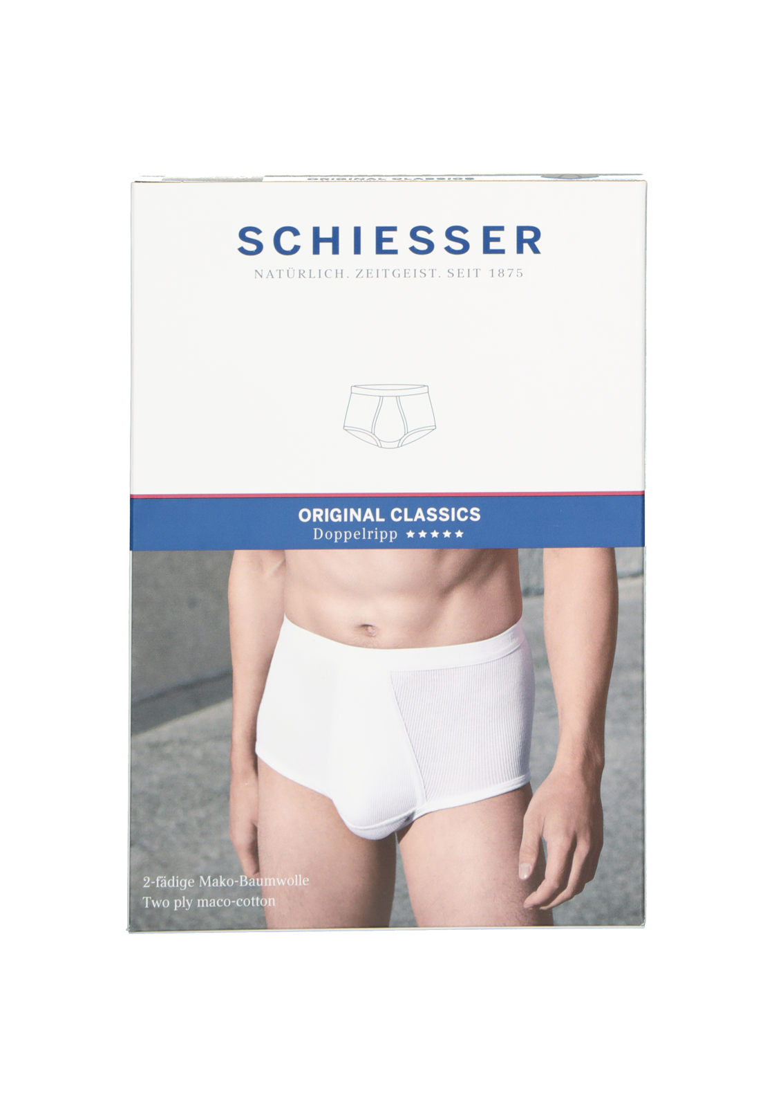 3-4007060125236_schiesser_boxer__HR SCHIESSER Original Classics hoge slip (1-pack), Doppelripp met gulp, wit