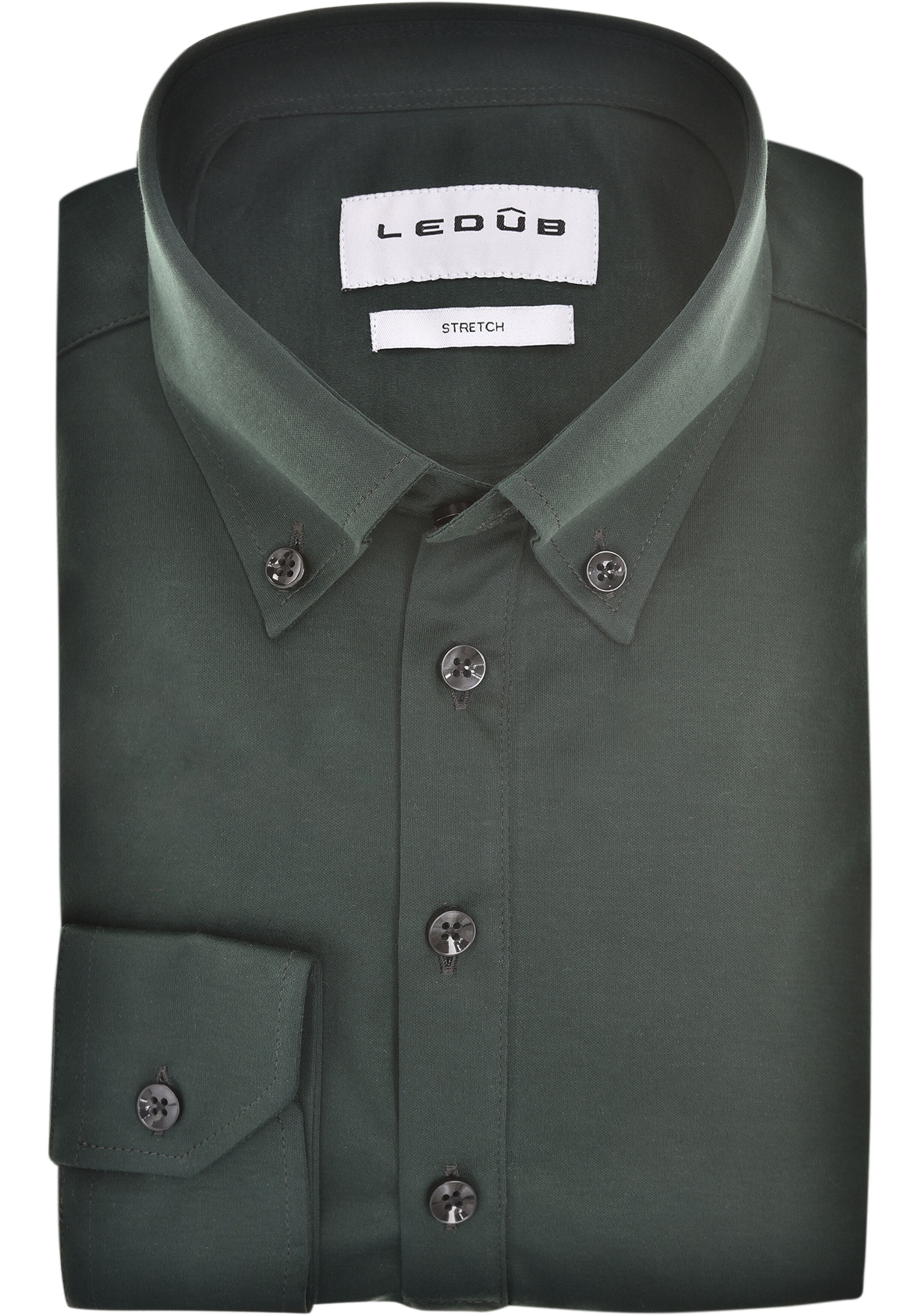 Ledub modern fit polo overhemd, tricot, jersey, donkergroen