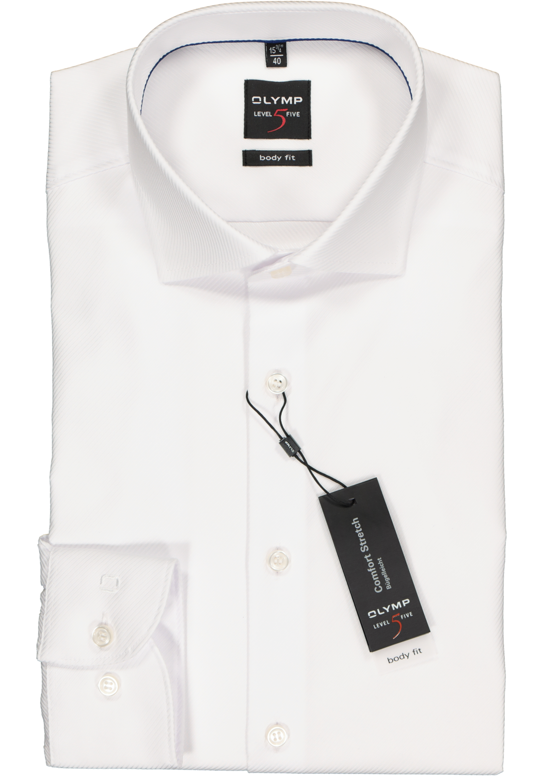 2-4057242704483_olymp-overhemd_HR OLYMP Level 5 body fit overhemd, wit diamant twill