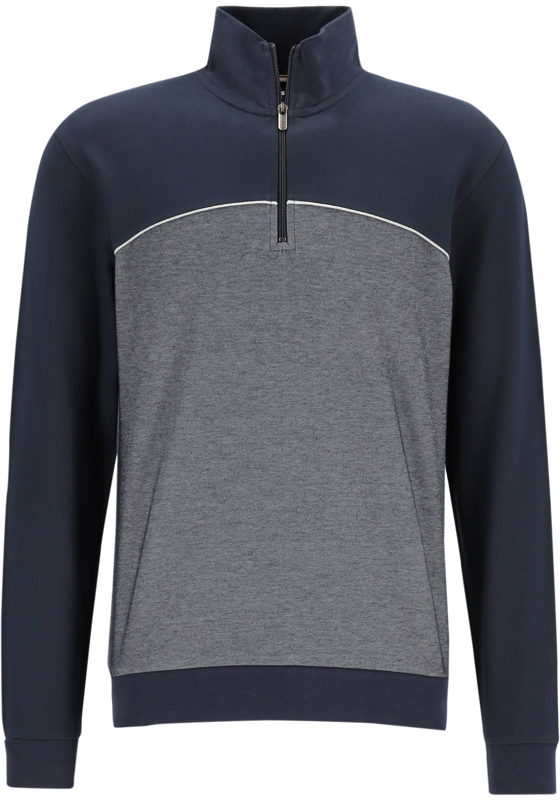 BOSS Tracksuit Half Zip, heren lounge trui, donkerblauw BOSS Tracksuit Half Zip, heren lounge trui, donkerblauw