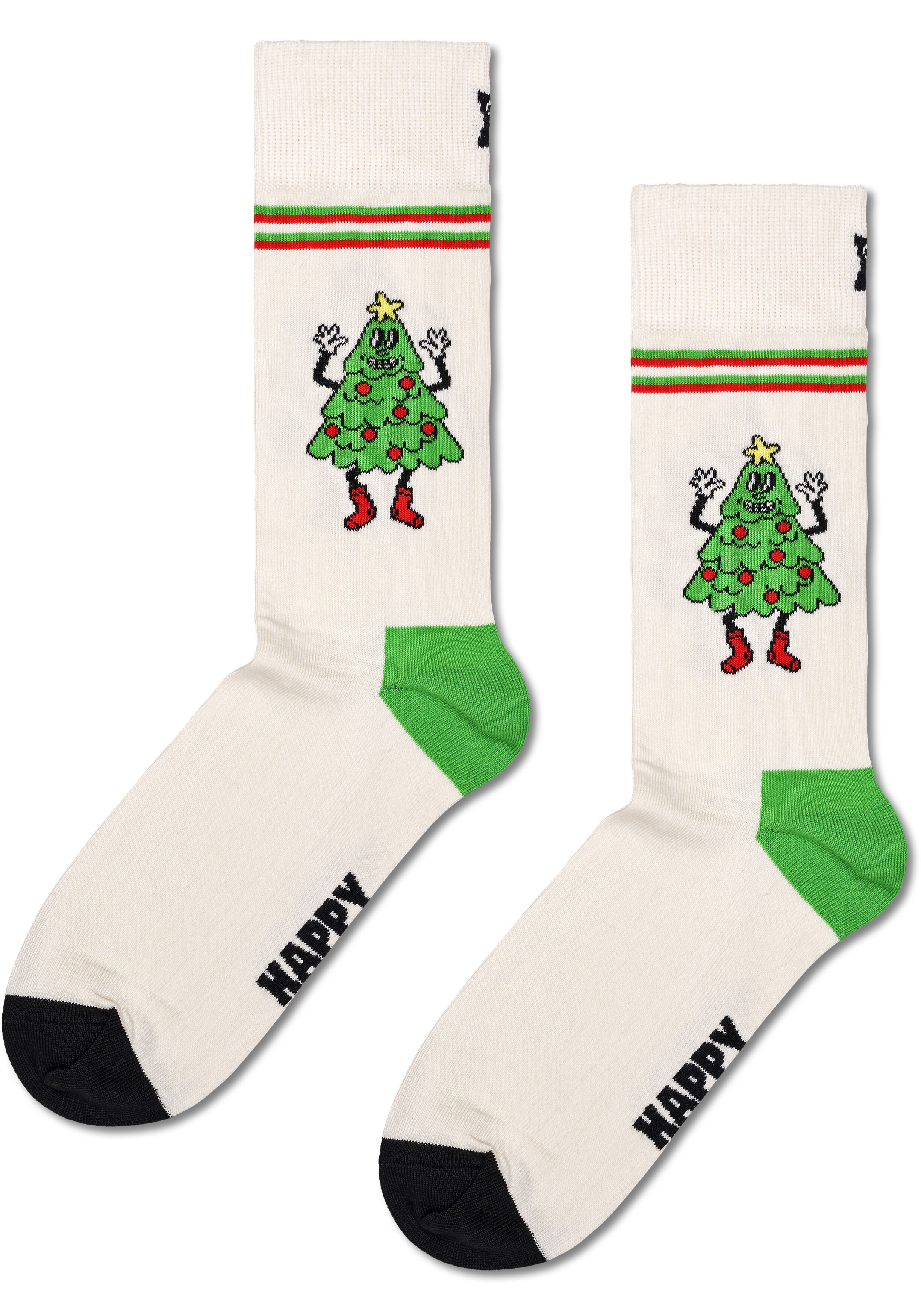 Happy Socks Happy Tree Sock, unisex sokken, wit