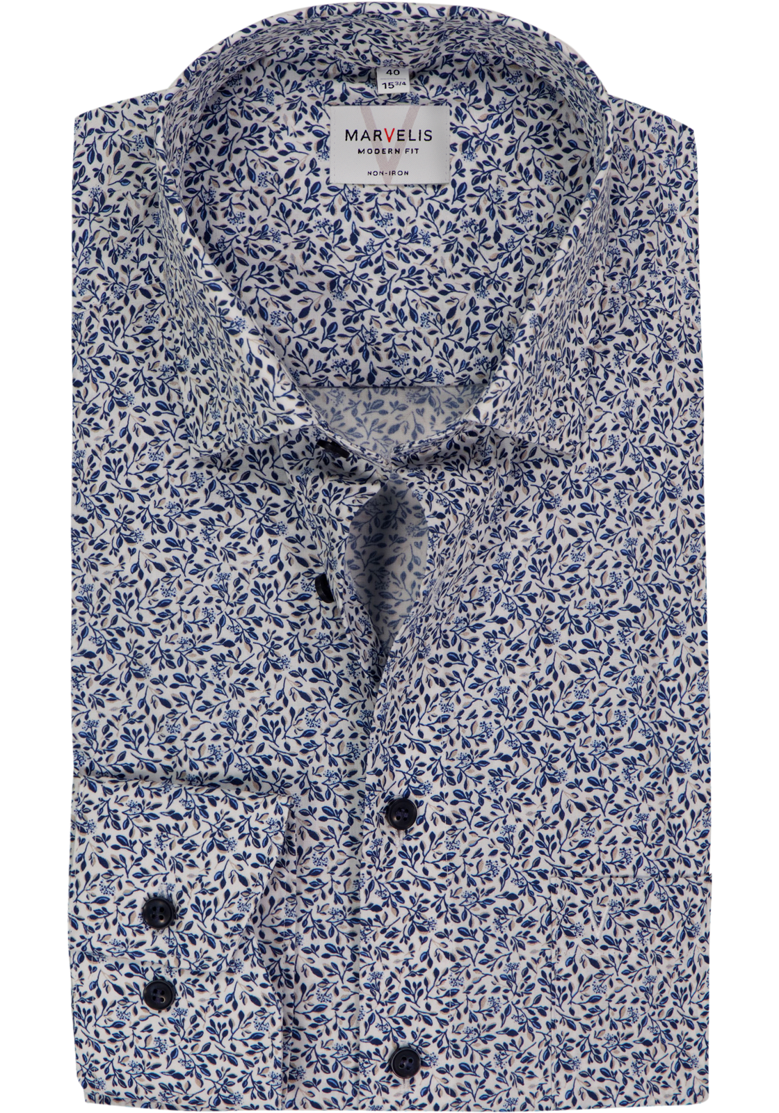 MARVELIS modern fit overhemd, mouwlengte 7, popeline, beige dessin MARVELIS modern fit overhemd, mouwlengte 7, popeline, beige dessin