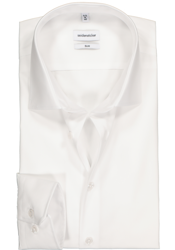 Seidensticker slim fit overhemd, wit   Seidensticker slim fit overhemd, wit
