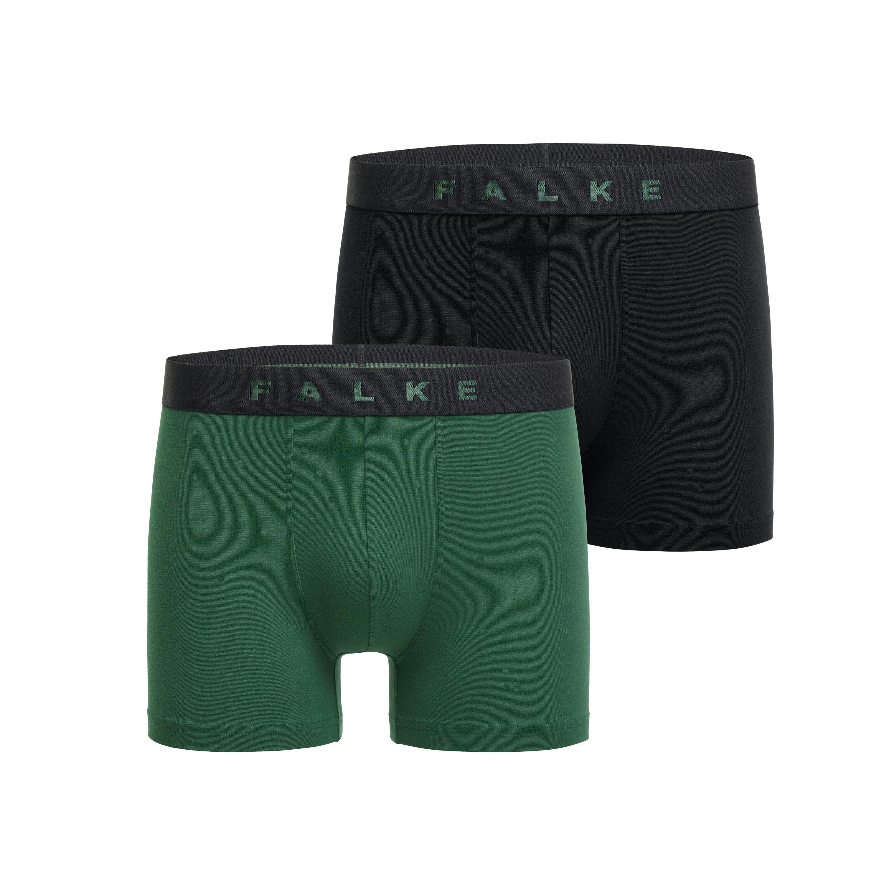FALKE 2-pack heren boxer Daily Comfort, boxers normale lengte, groen en zwart