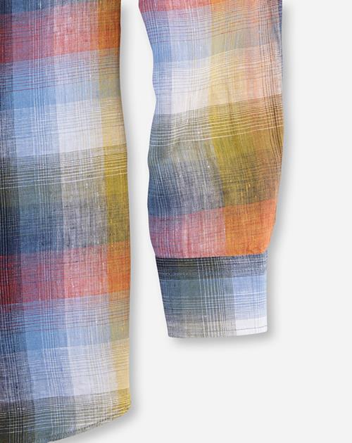 OLYMP Casual modern fit overhemd, structuur, rood geruit