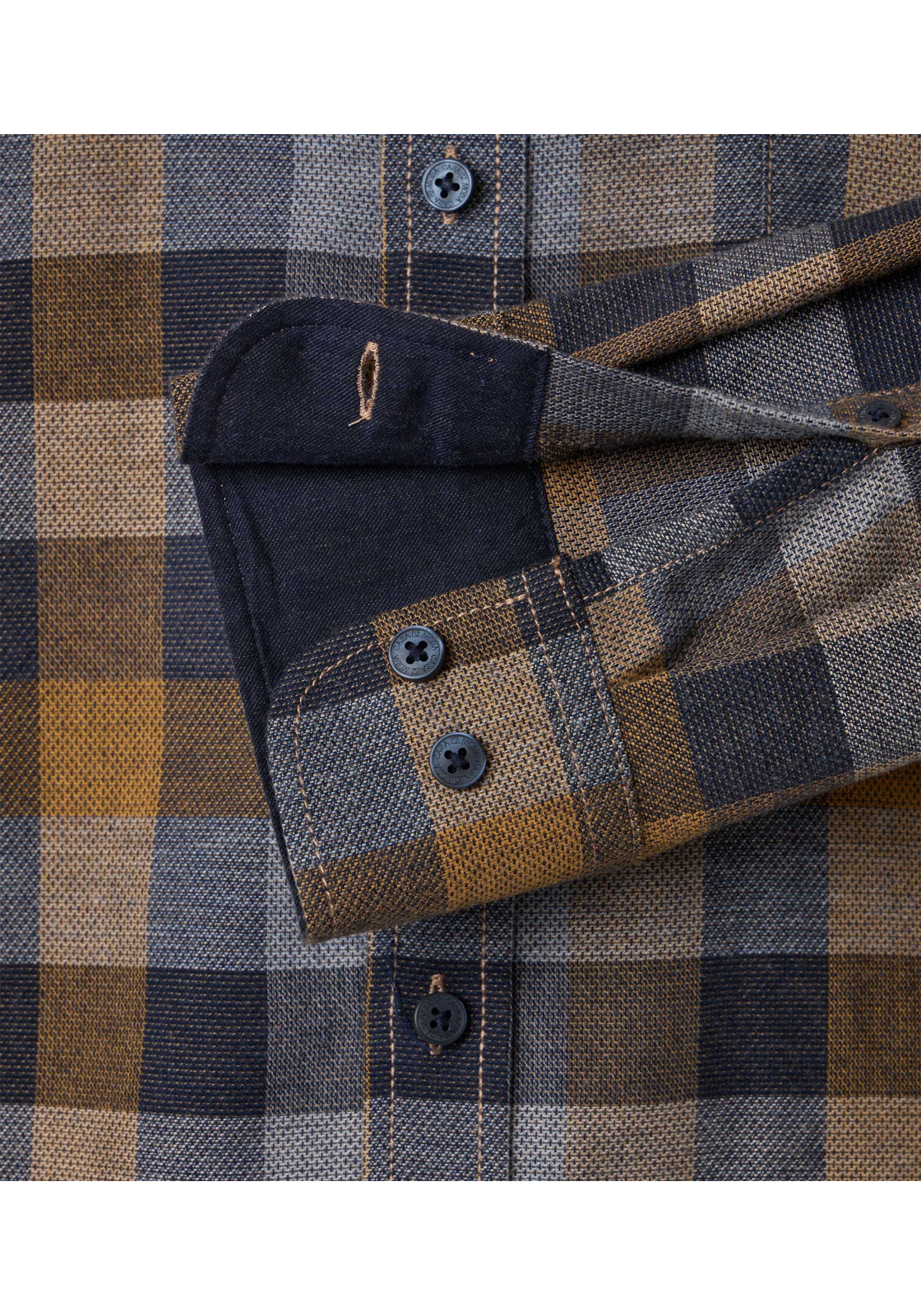 CASA MODA Sport casual fit overhemd, dobby, geel geruit - 444309700-500 CASA MODA Sport casual fit overhemd, dobby, geel geruit - 444309700-500