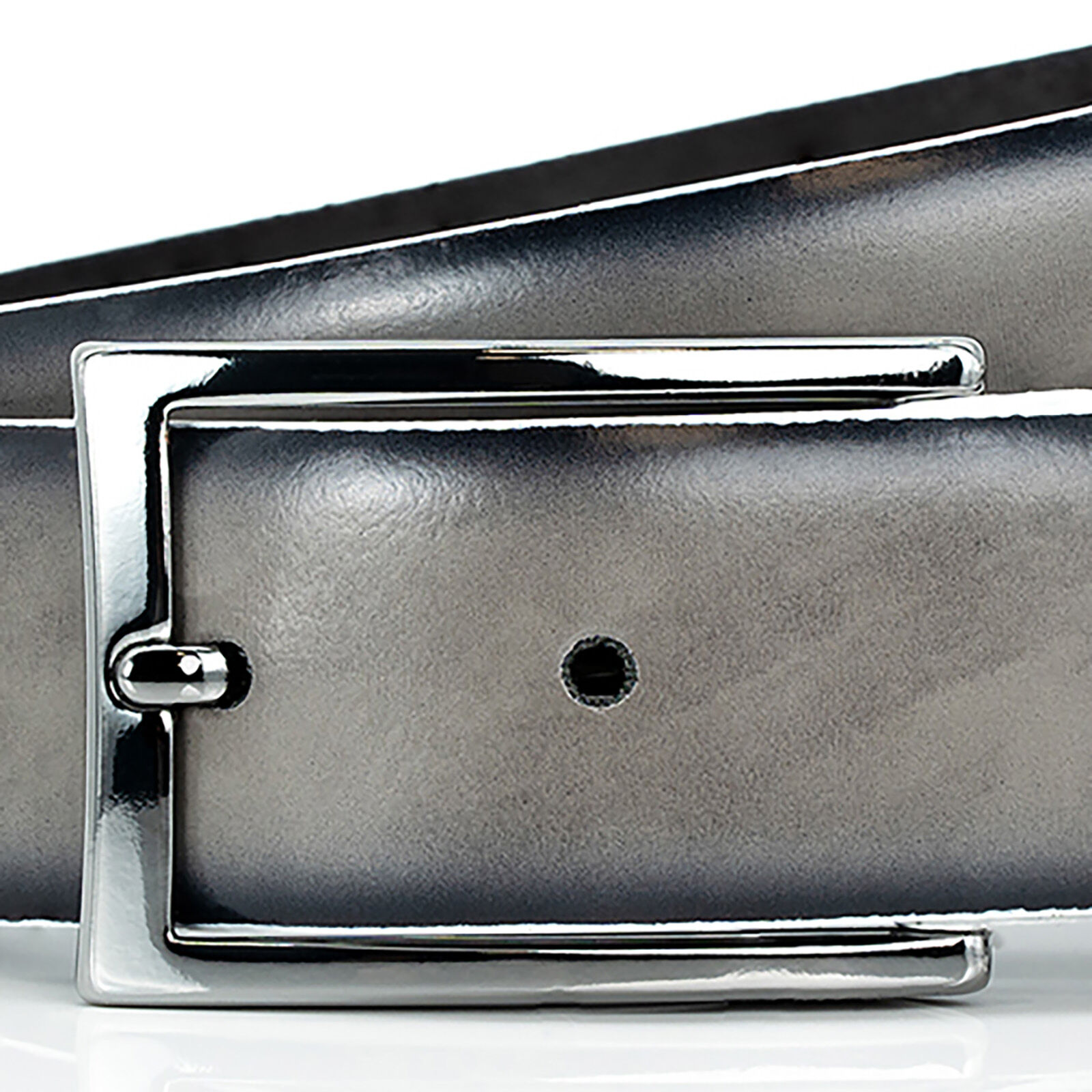 LINDENMANN leren heren riem, grijs