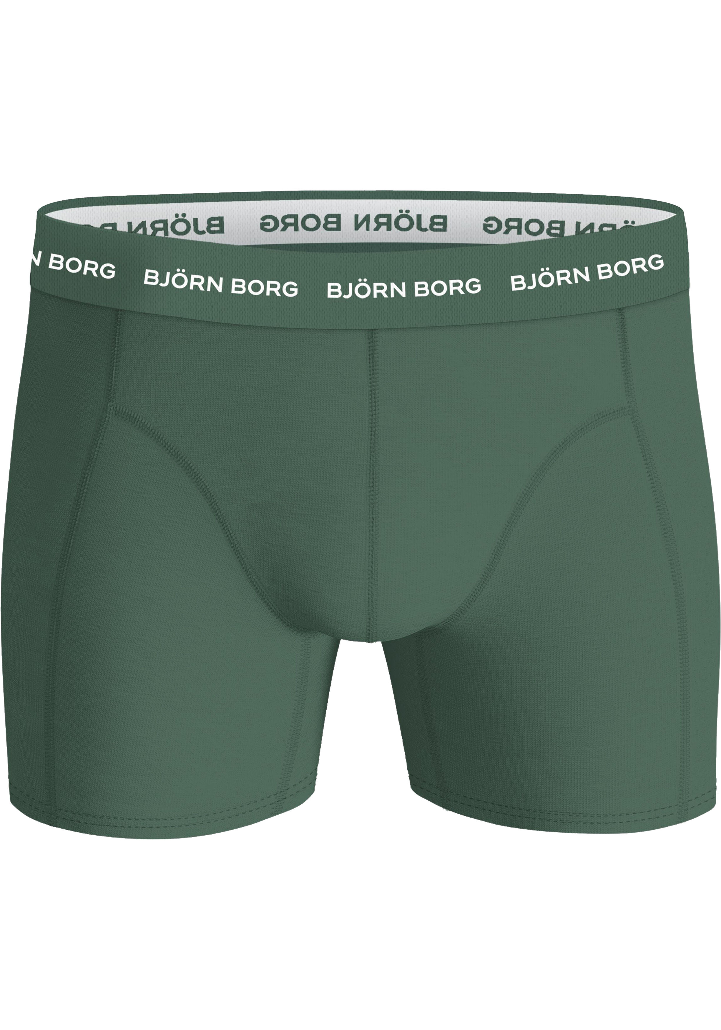 Bjorn Borg Cotton Stretch boxers, heren boxers normale lengte (5-pack), grijs, navy blauw, groen, groen, navy blauw