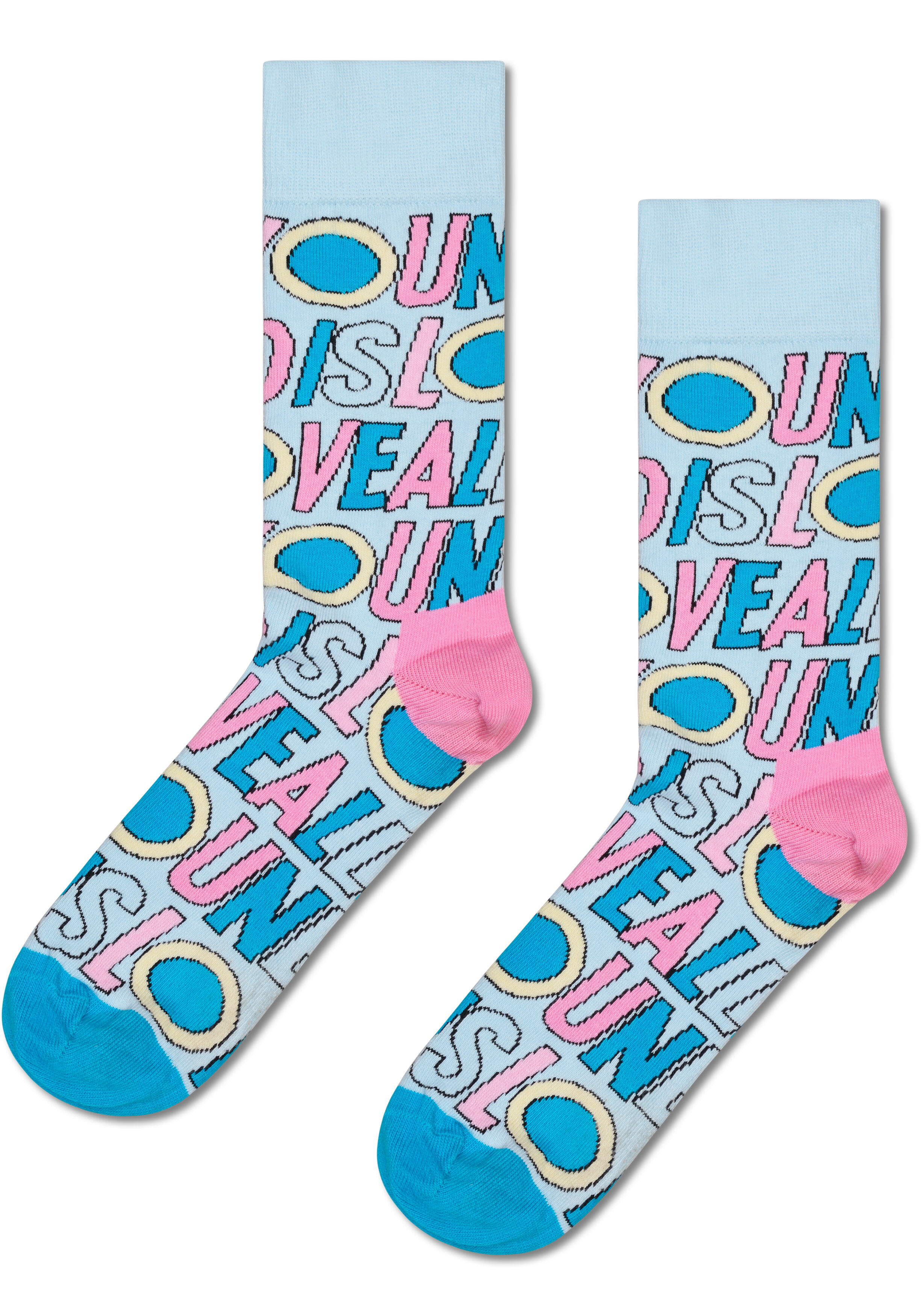 Happy Socks The Beatles All You Need Is Love Sock, unisex sokken, lichtblauw