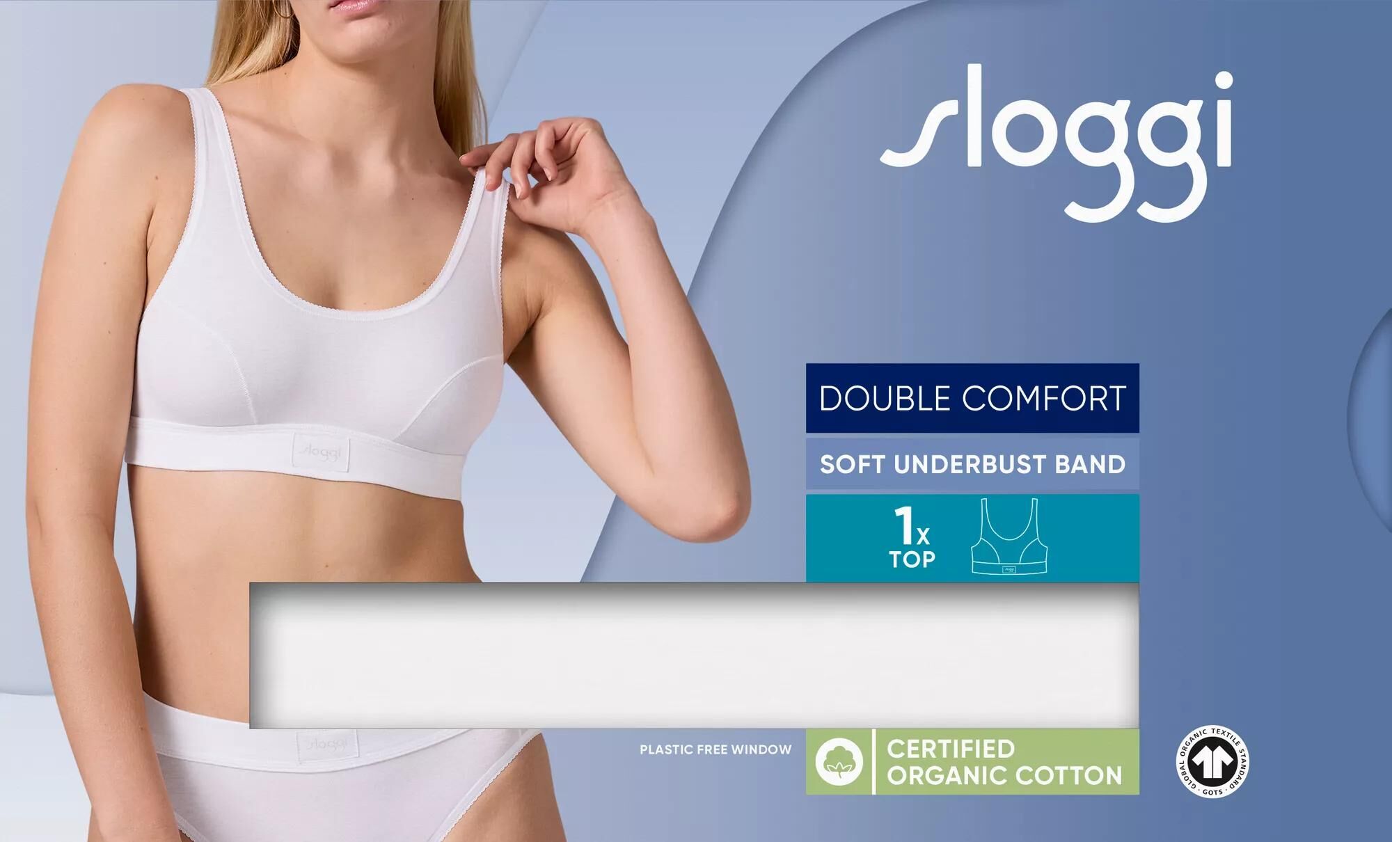 Sloggi Women Double Comfort T Top, bralette, wit