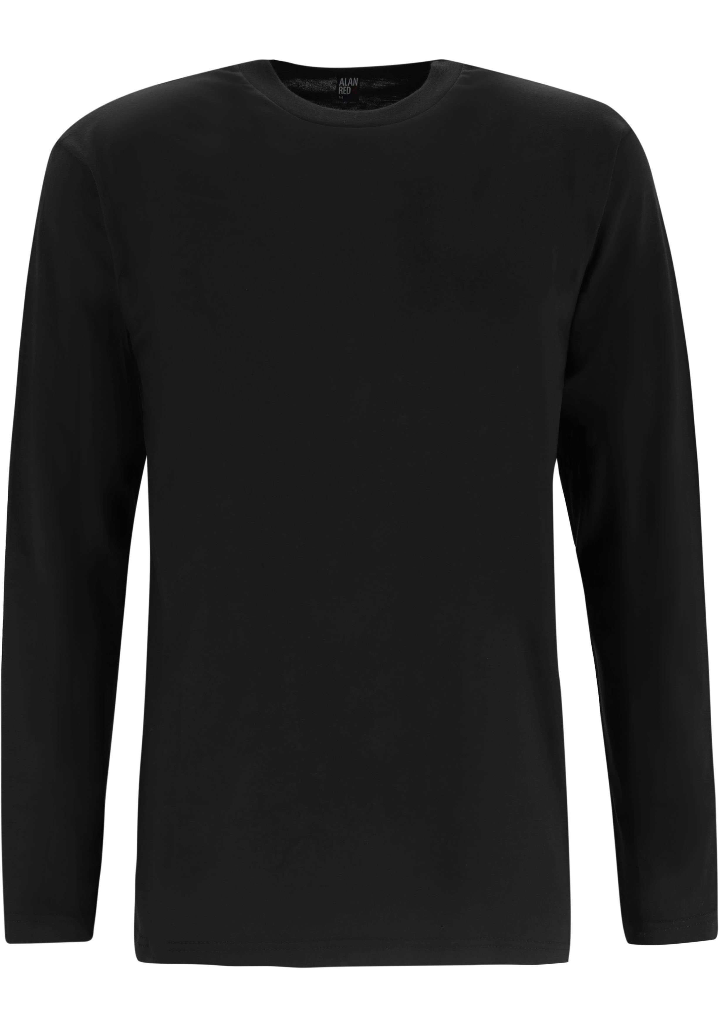ALAN RED T-shirts VIRGINIA SLEEVE (2-pack), O-hals lange mouw, zwart
