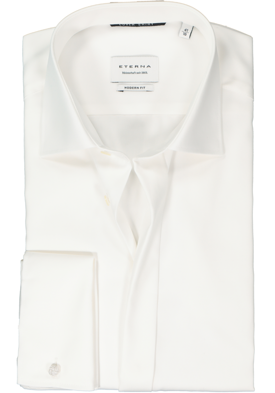 ETERNA modern fit overhemd mouwlengte 7, twill met dubbele manchet, ecru ETERNA modern fit overhemd mouwlengte 7, twill met dubbele manchet, ecru