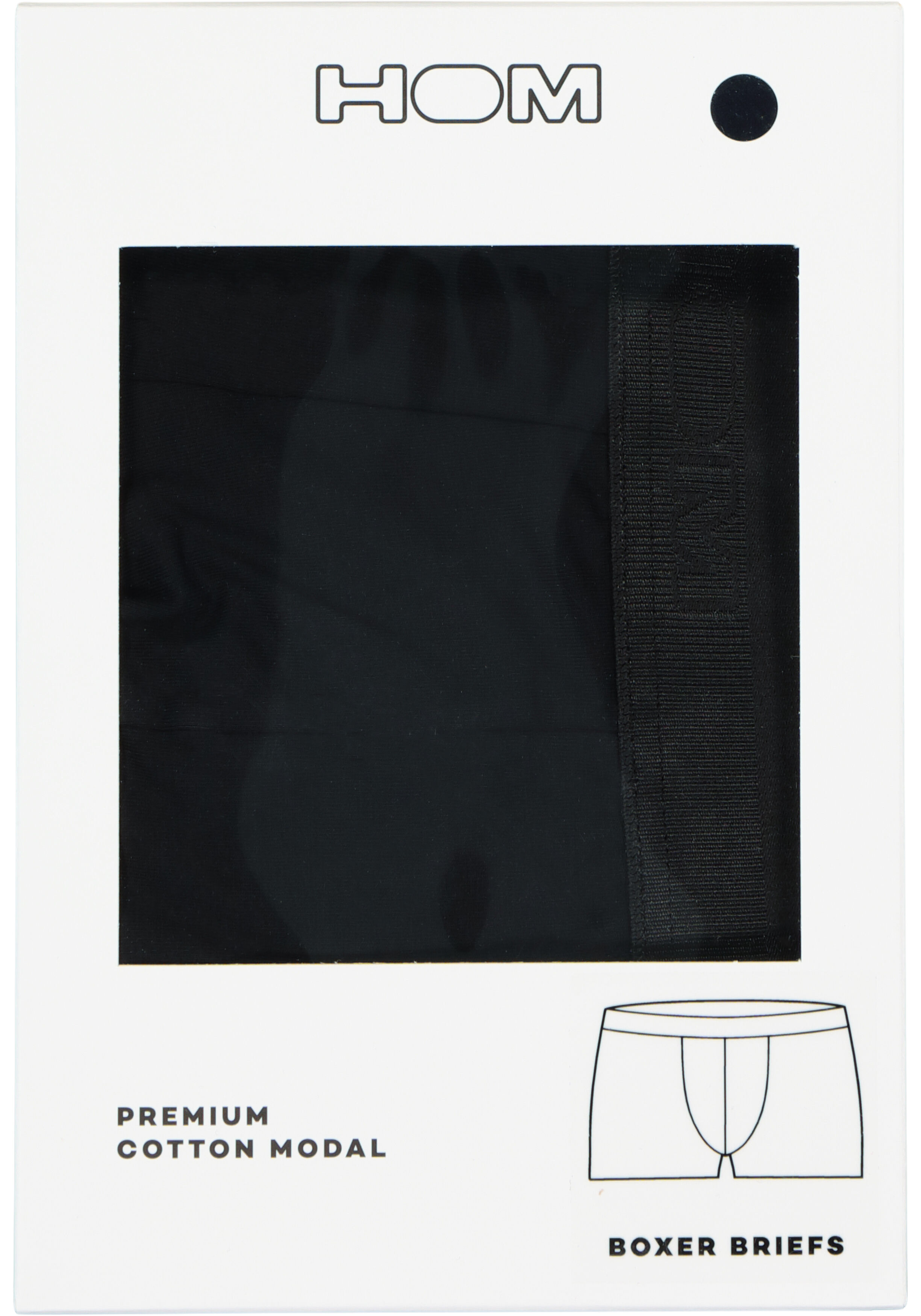 HOM Classic boxer briefs (1-pack), heren boxer kort, zwart