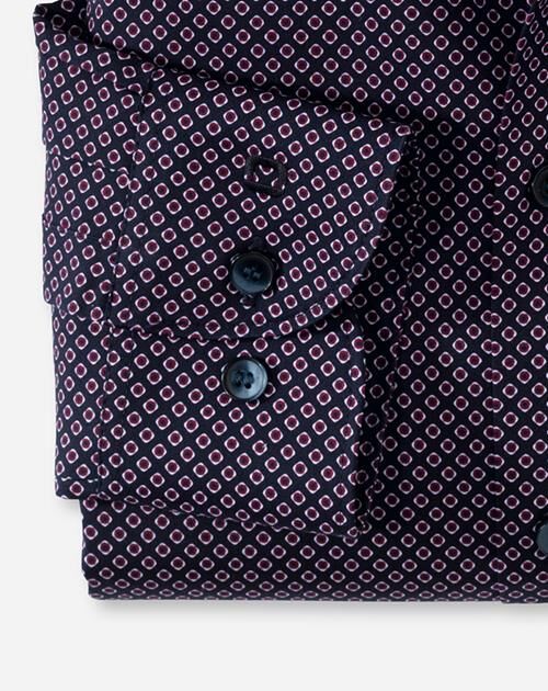 OLYMP Level 5 body fit overhemd, twill, granaat dessin