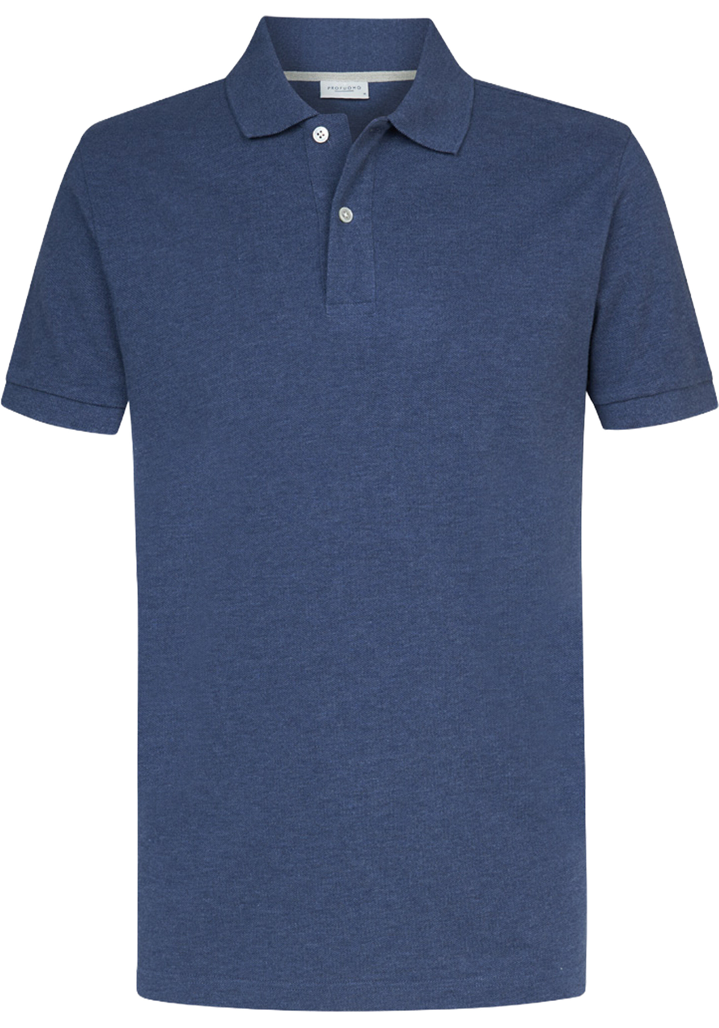 Profuomo slim fit heren polo, jeans blauw