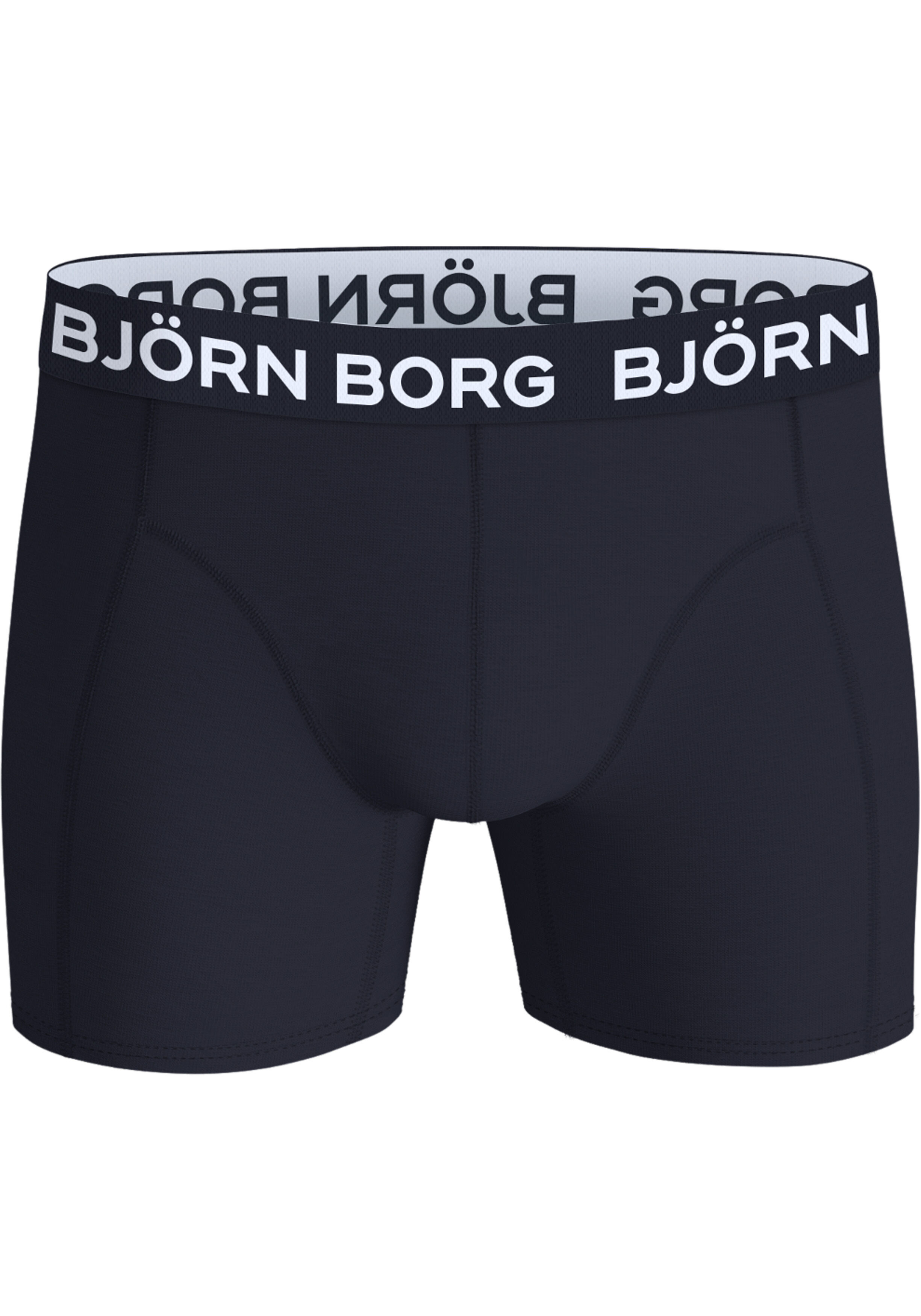 Bjorn Borg Cotton Stretch boxers, heren boxers normale lengte (12-pack), donkerblauw, zwart, kobaltblauw, oranje en oranje sinaasappelprint