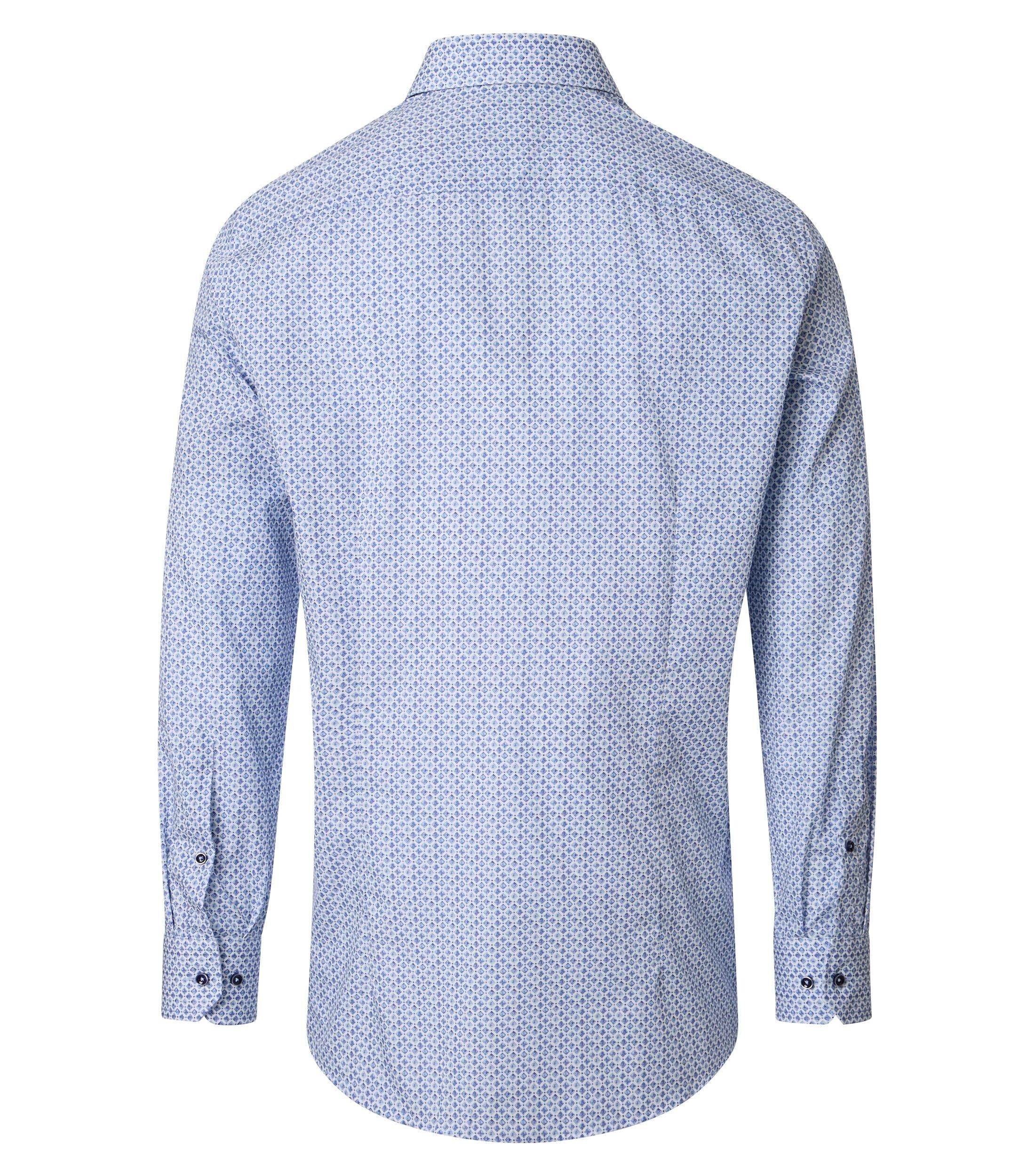 VENTI modern fit overhemd, popeline, wit, blauw dessin