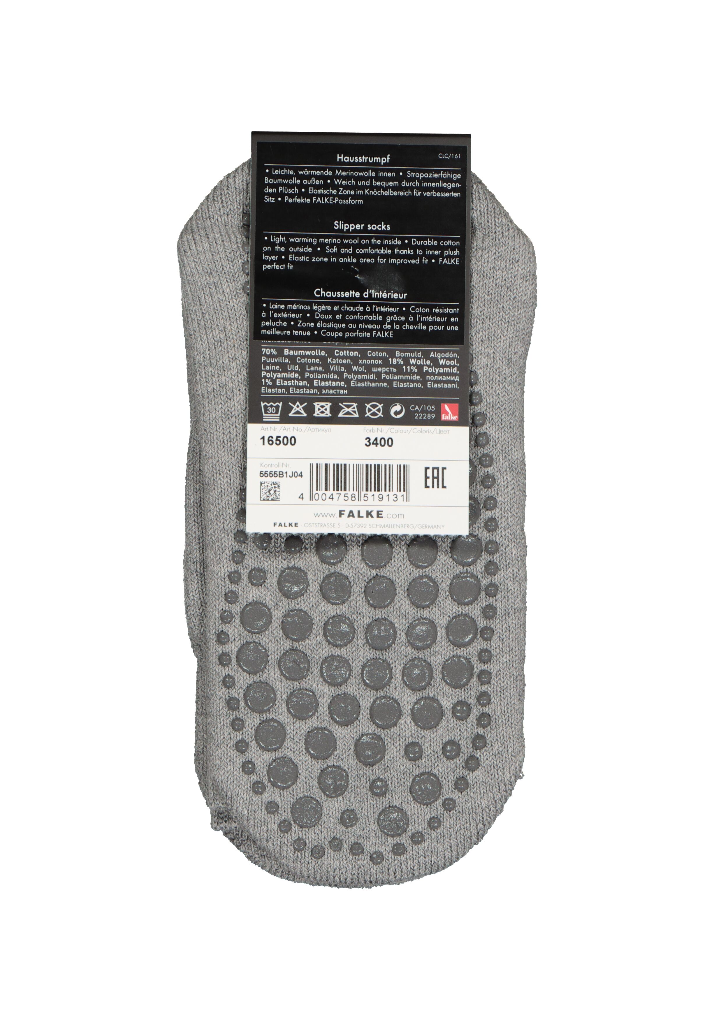 FALKE Homepads unisex huissokken, lichtgrijs (light grey)