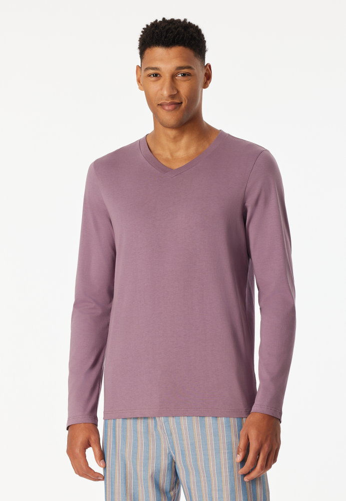 SCHIESSER Mix + Relax Shirt 1/1 arm, heren T-shirt lange mouw, lila