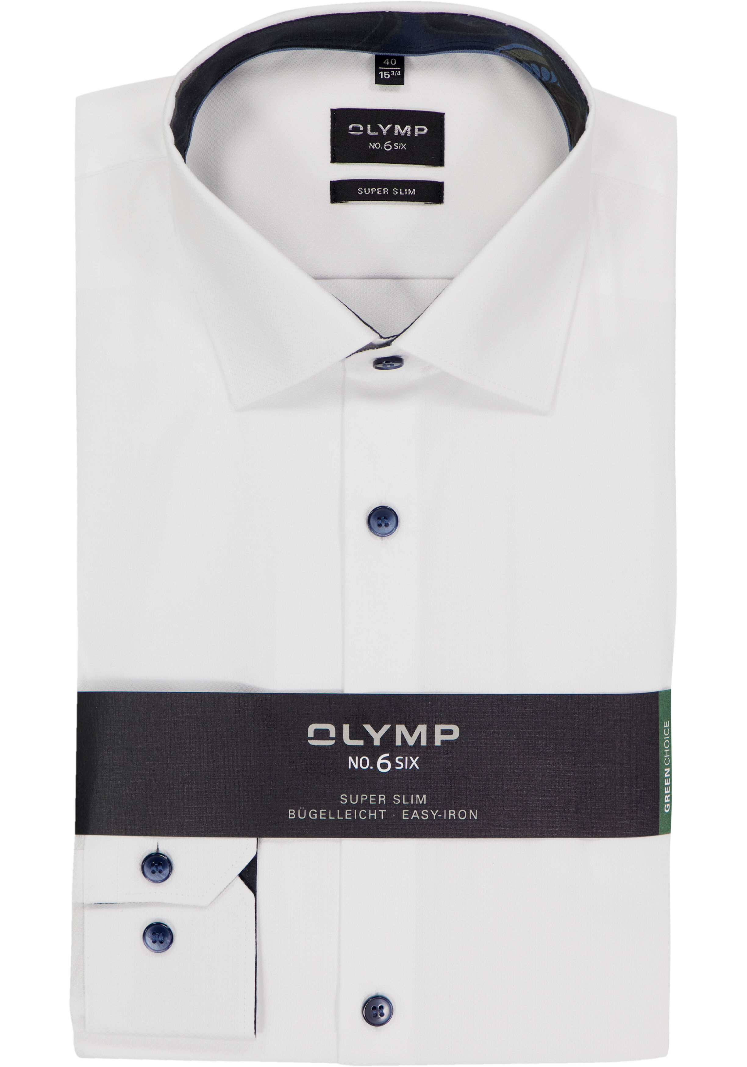 OLYMP No. 6 Six super slim fit overhemd, structuur, wit