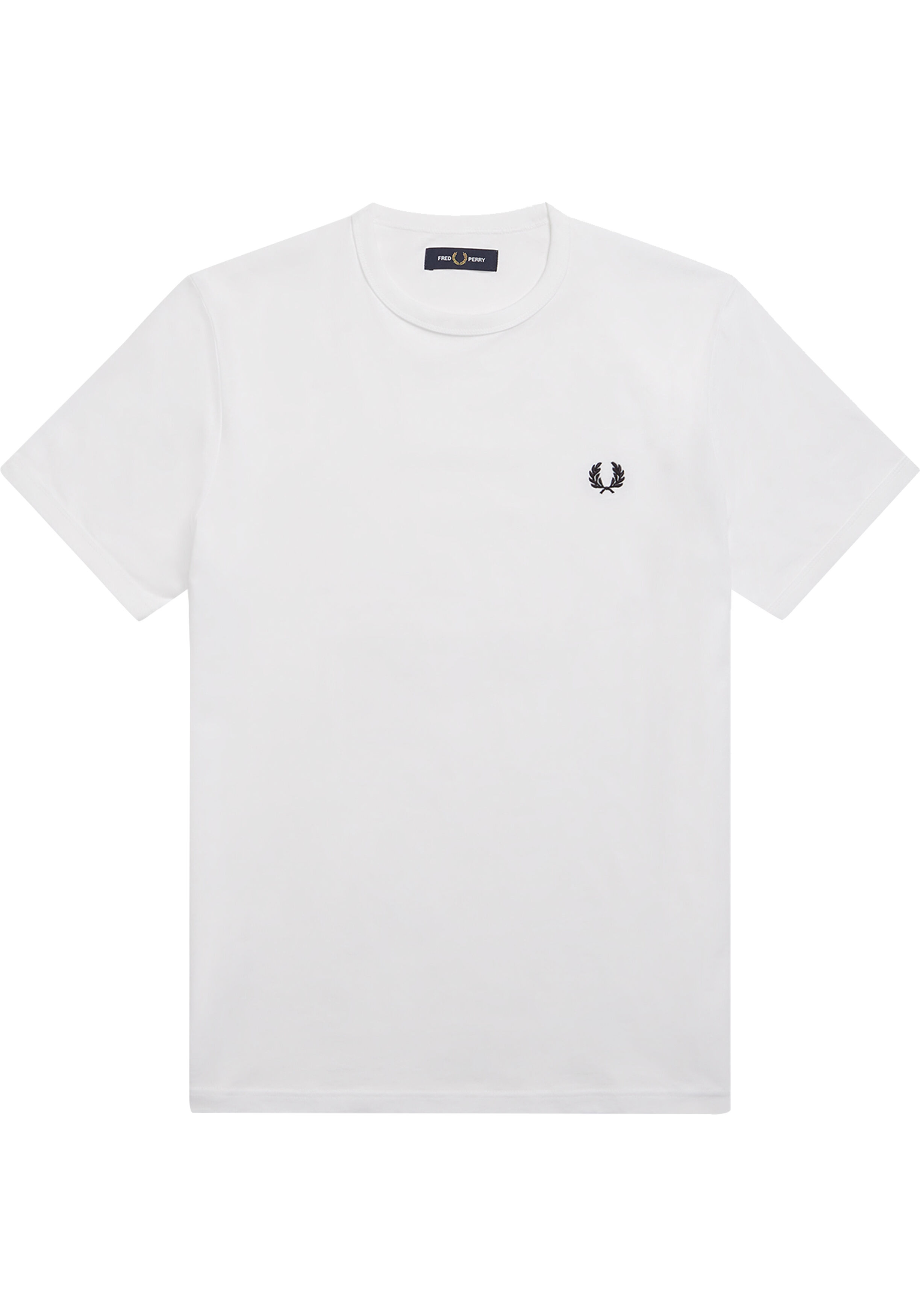 Fred Perry Ringer regular fit T-shirt M3519, korte mouw O-hals, wit